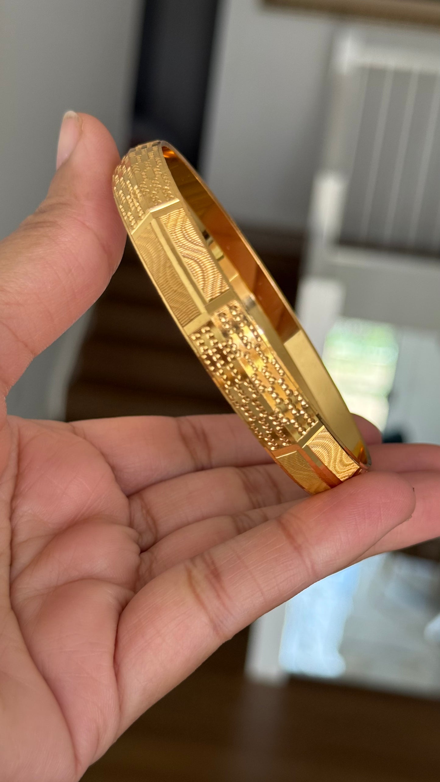 mens gold plated kada bracelet for men