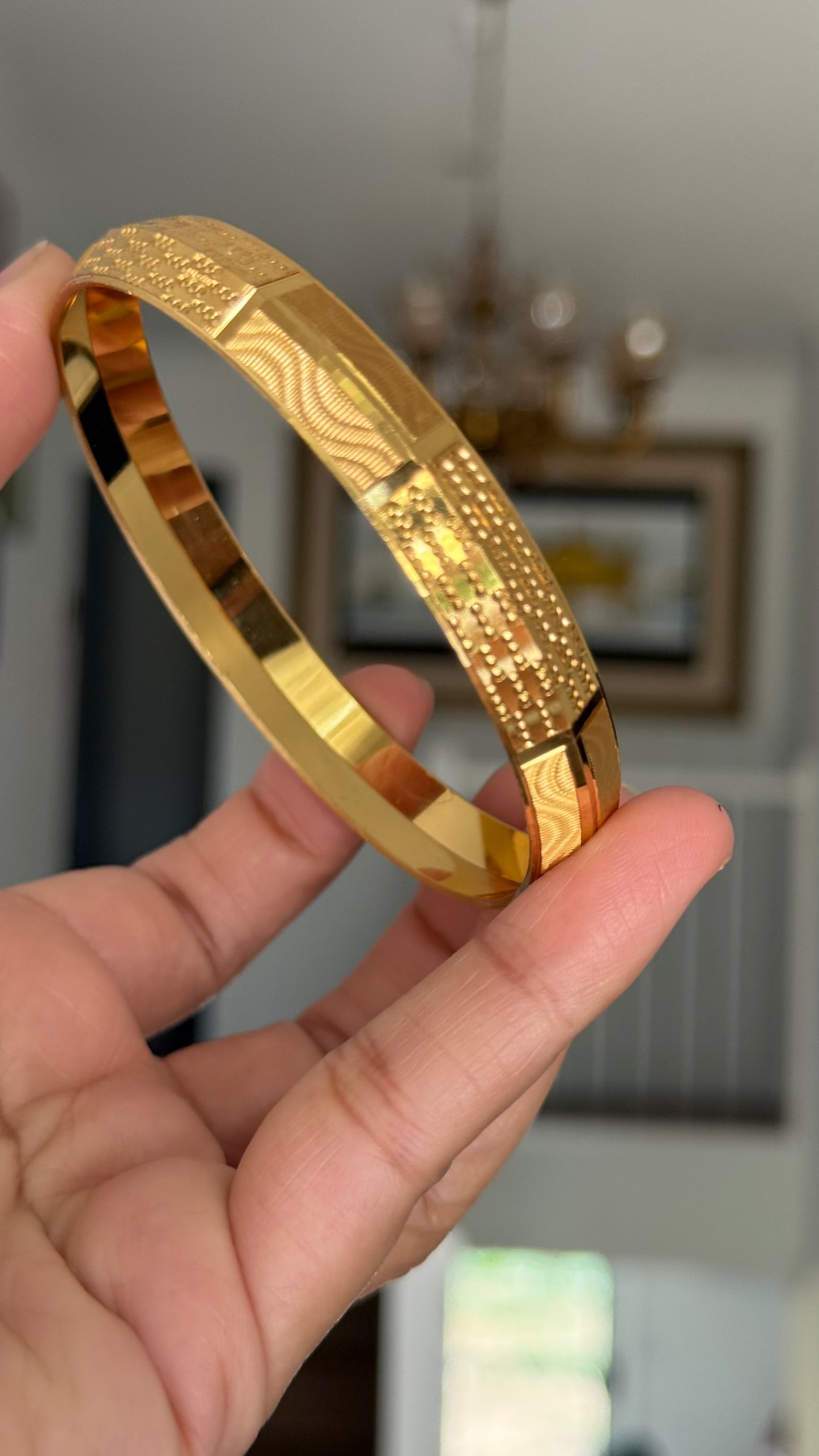 mens gold plated kada bracelet for men