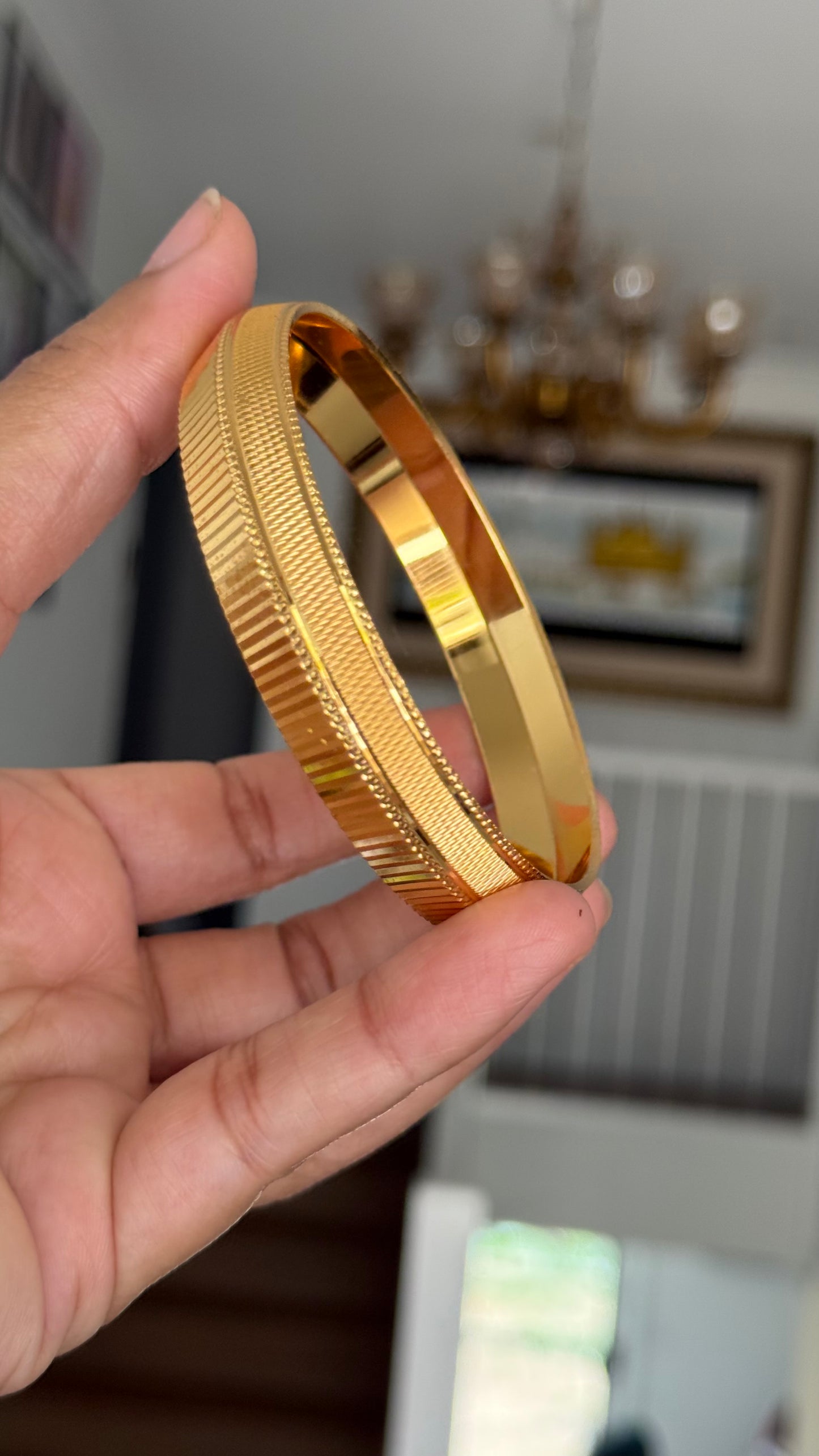 mens gold plated kada bracelet for men