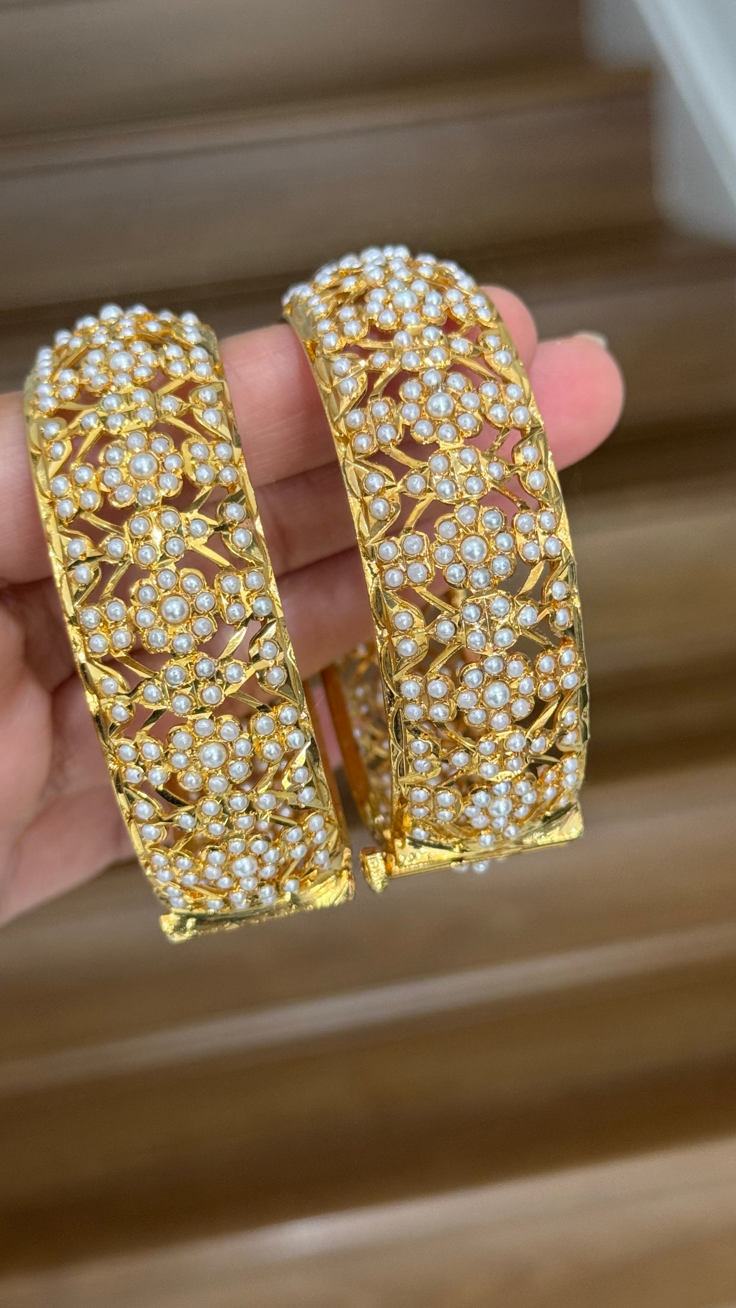 Elegant Real Jadau Gold Plated Kangan with intricate traditional craftsmanship and stunning design