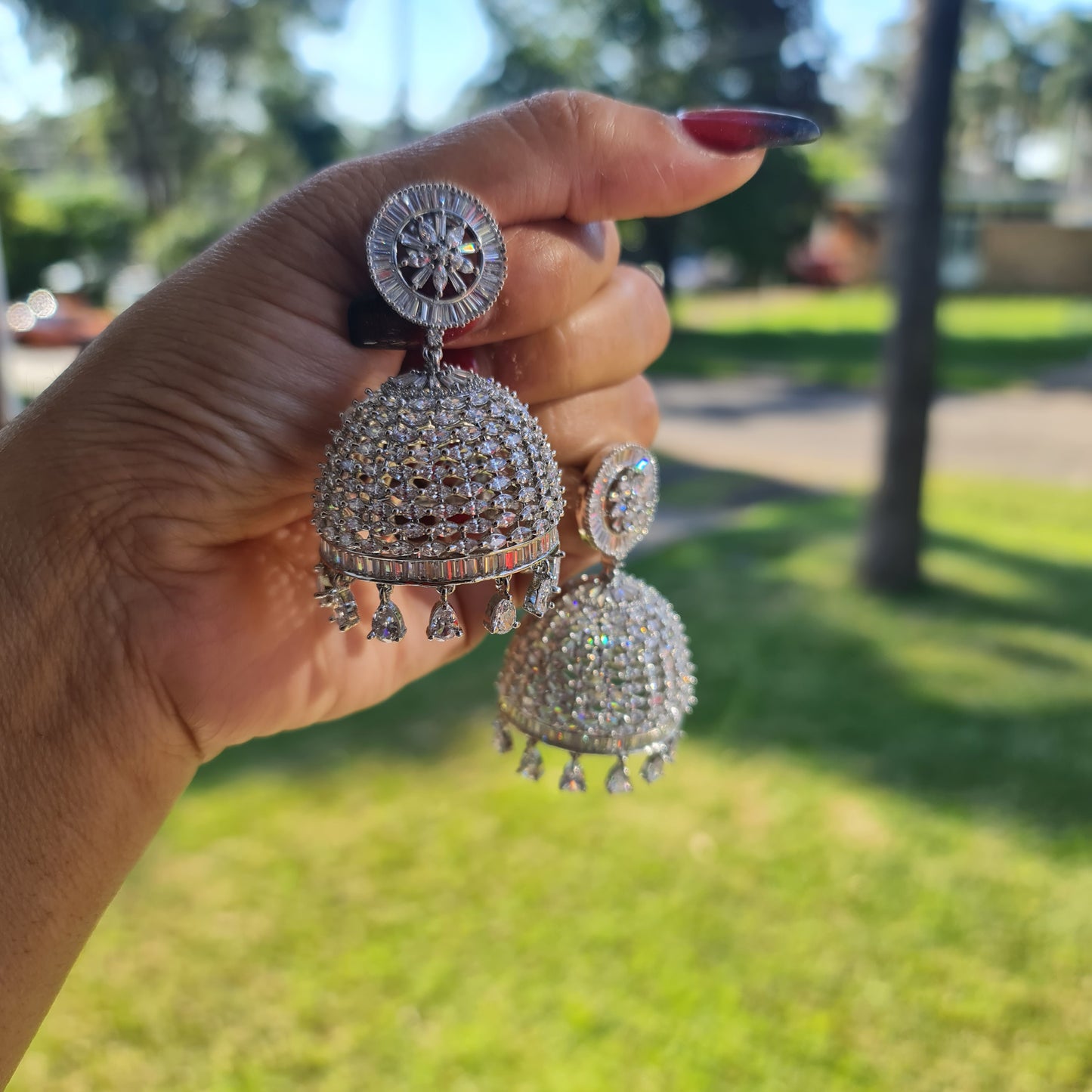 American diamond jhumka
