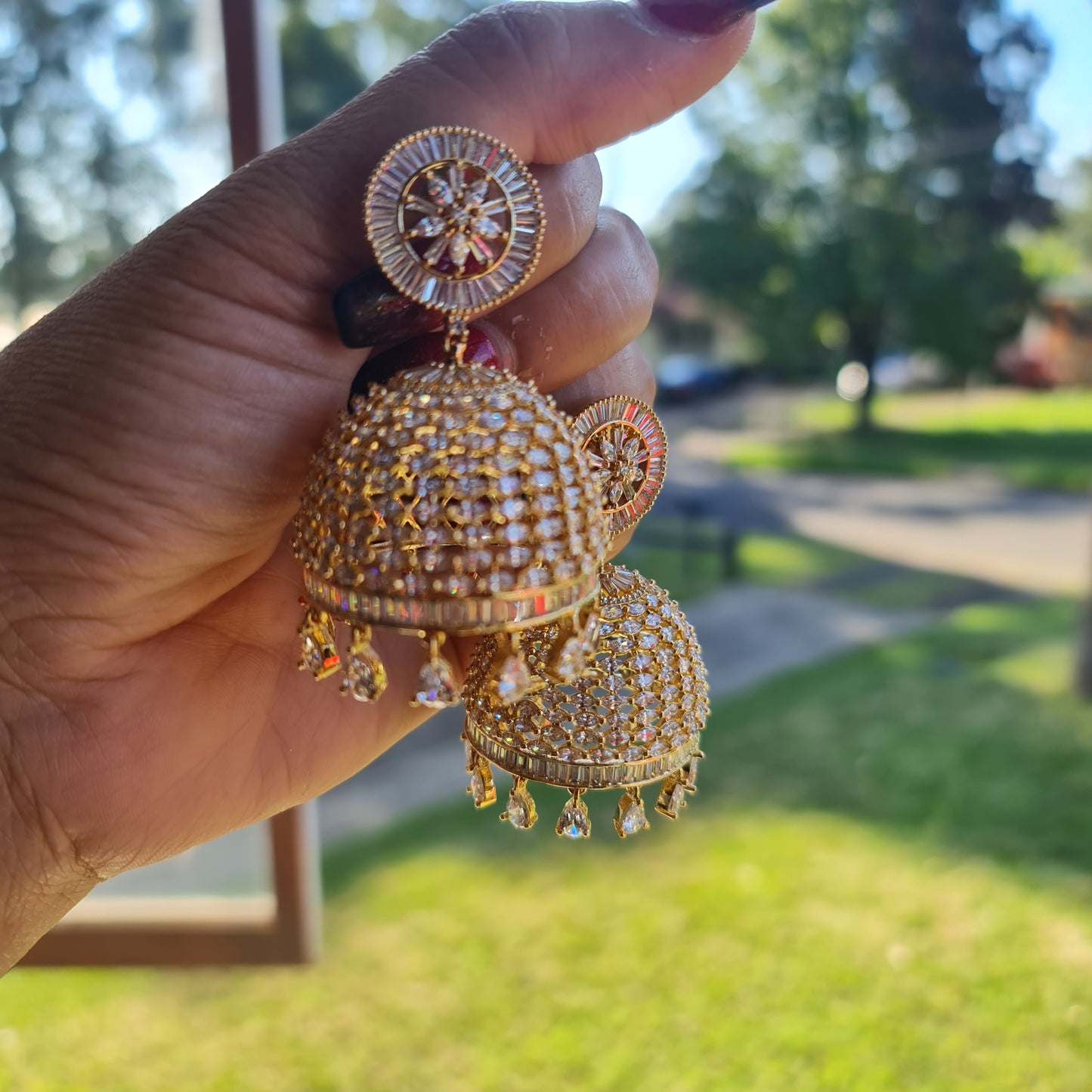 American diamond jhumka