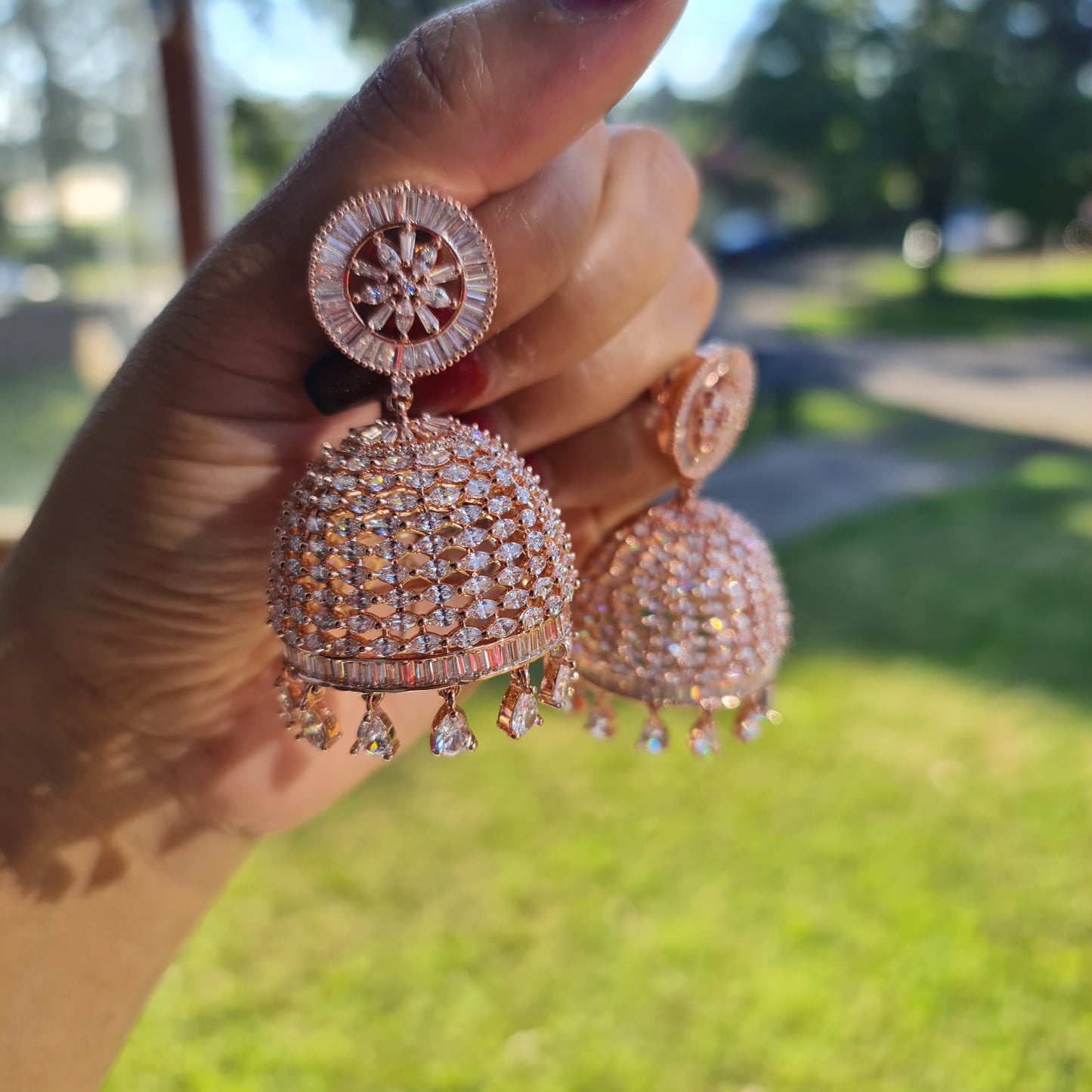 American diamond jhumka