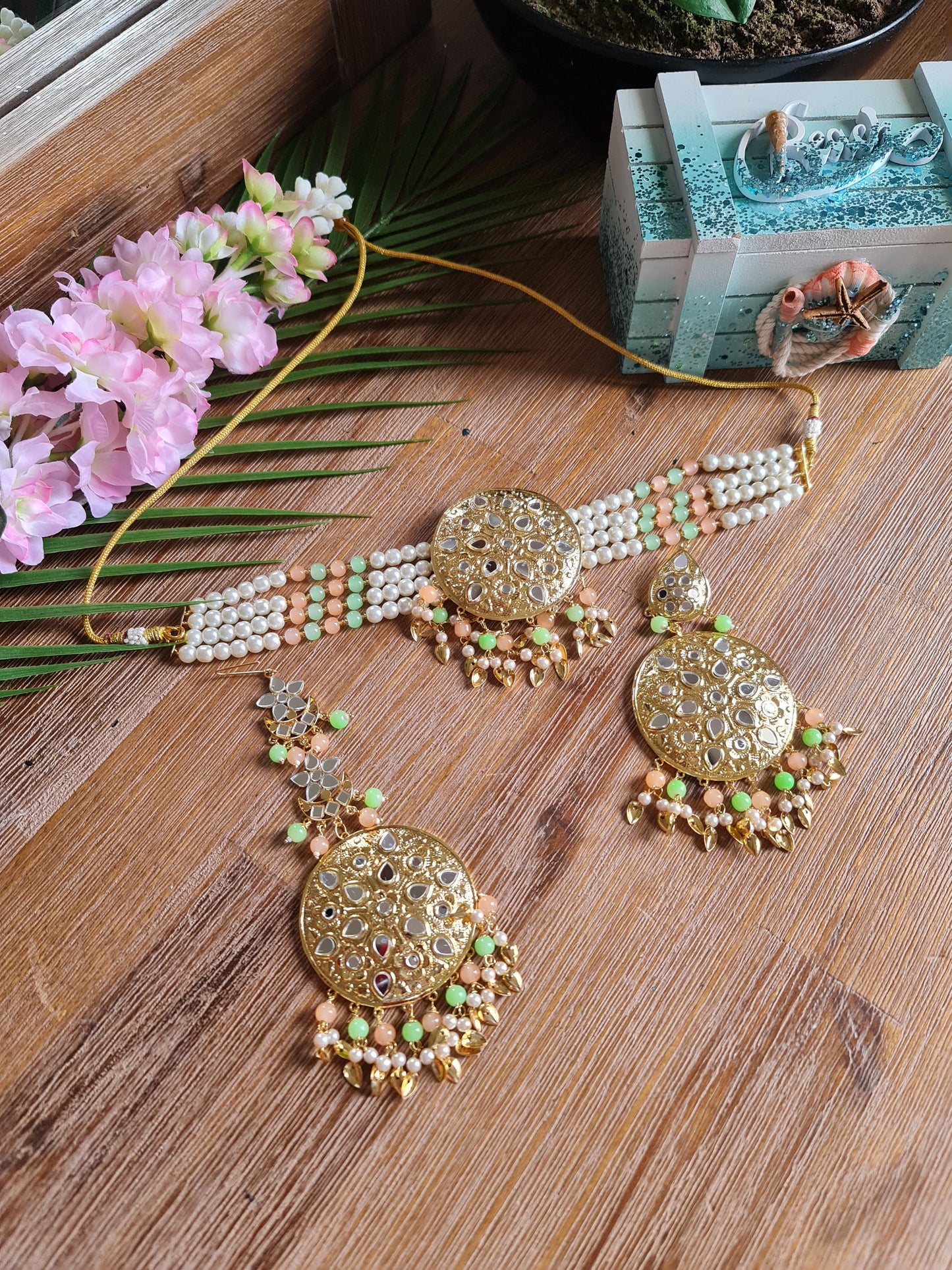 Mehraab mirrior punjabi choker set