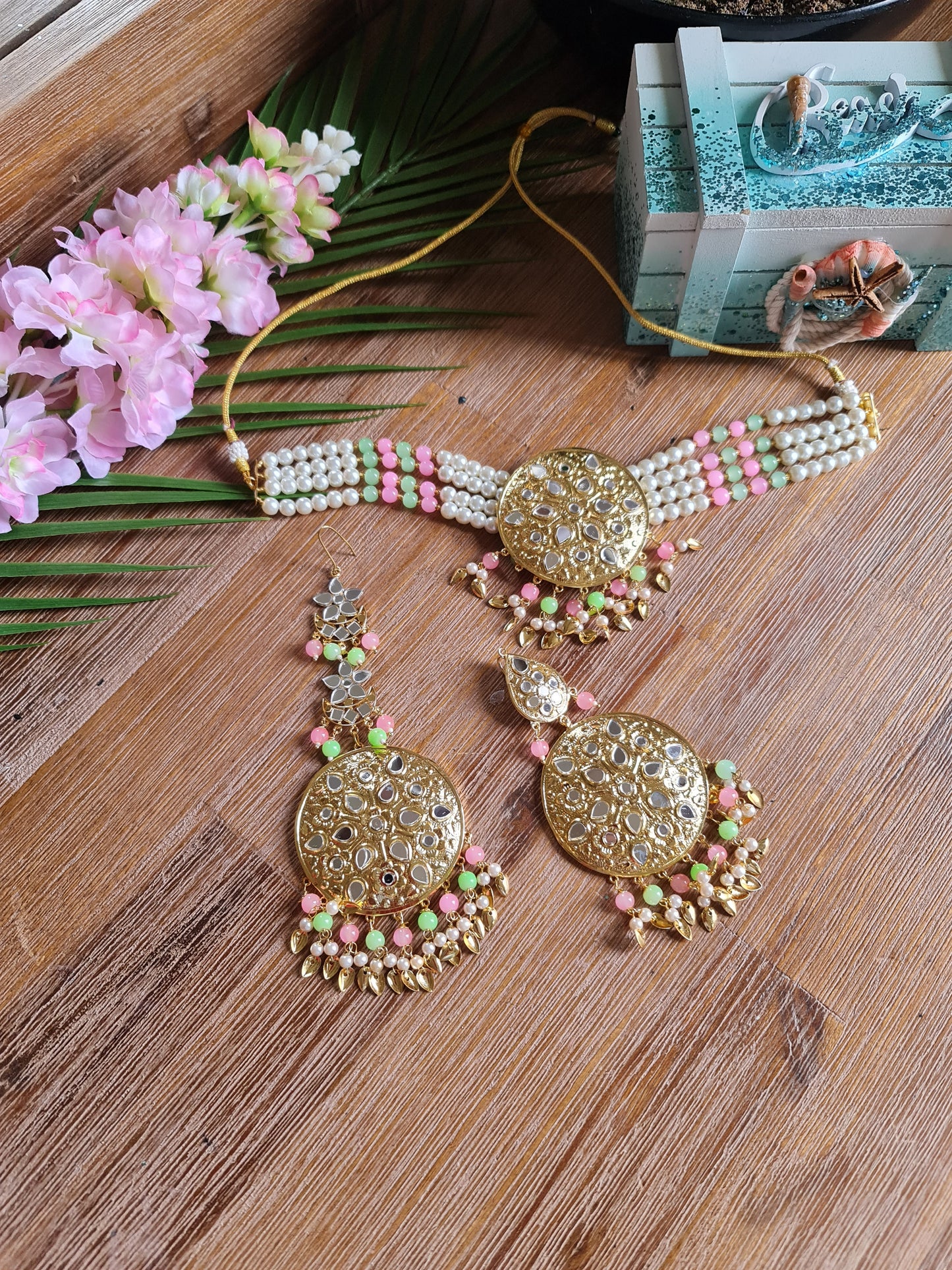 Mehraab mirrior punjabi choker set