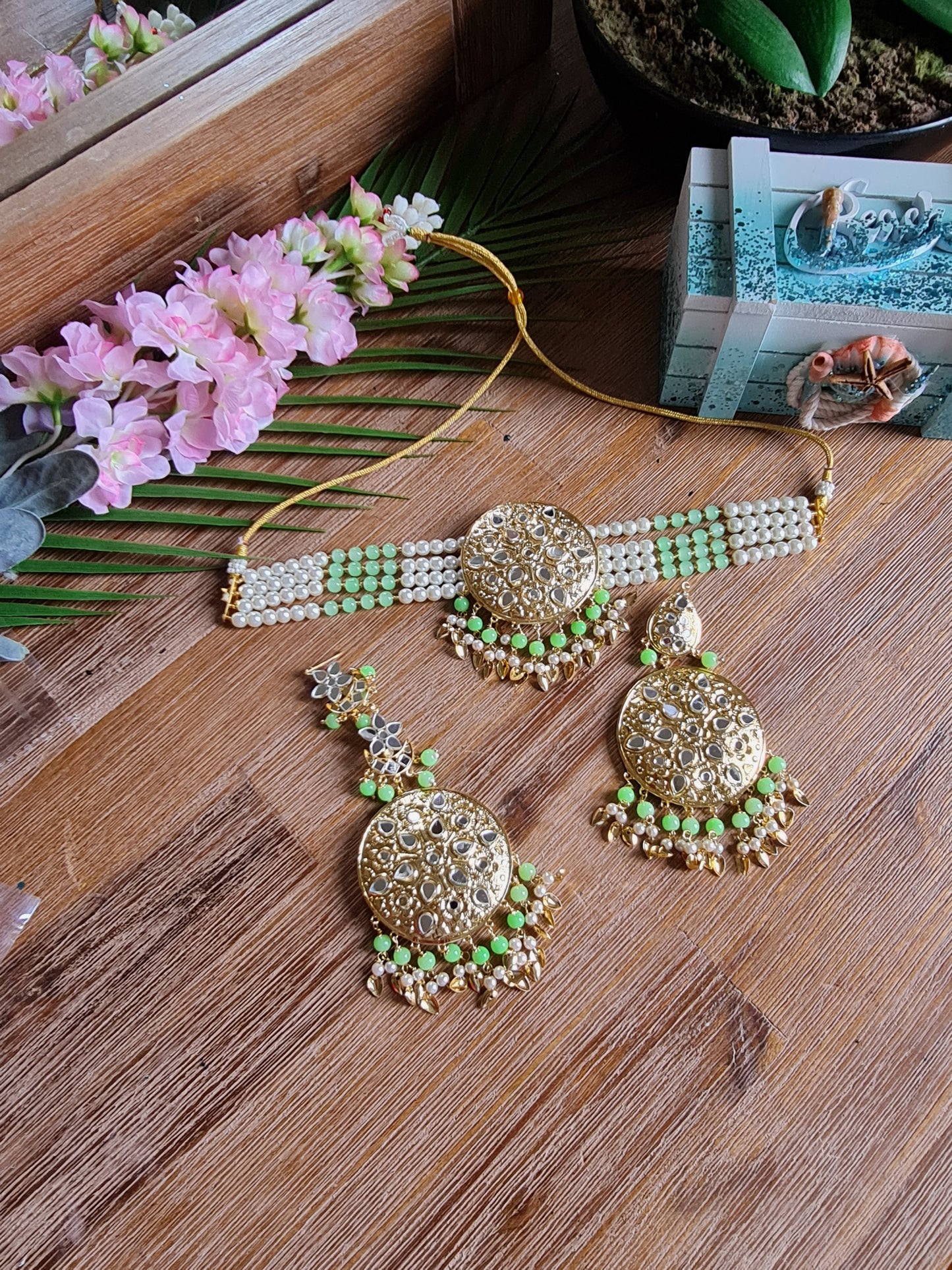 Mehraab mirrior punjabi choker set