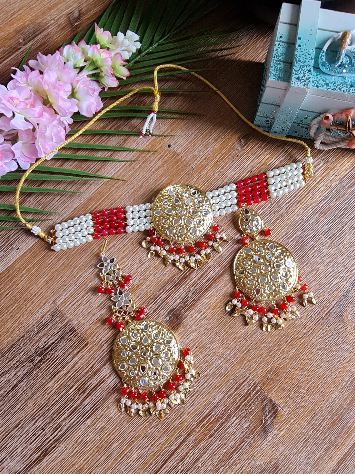 Mehraab mirrior punjabi choker set