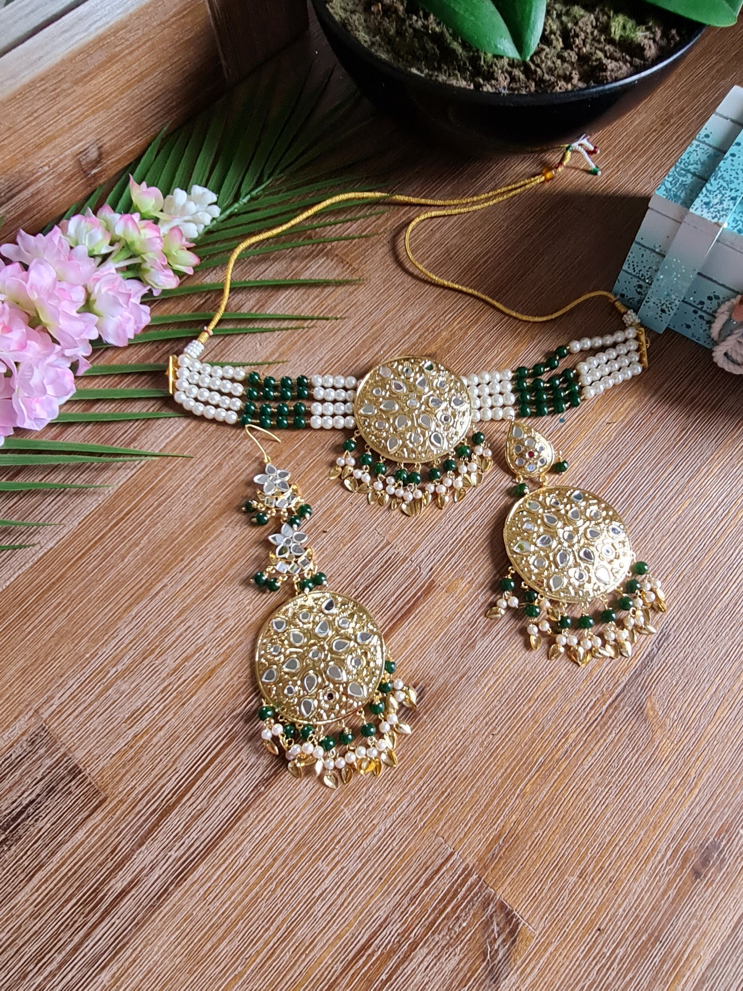 Mehraab mirrior punjabi choker set