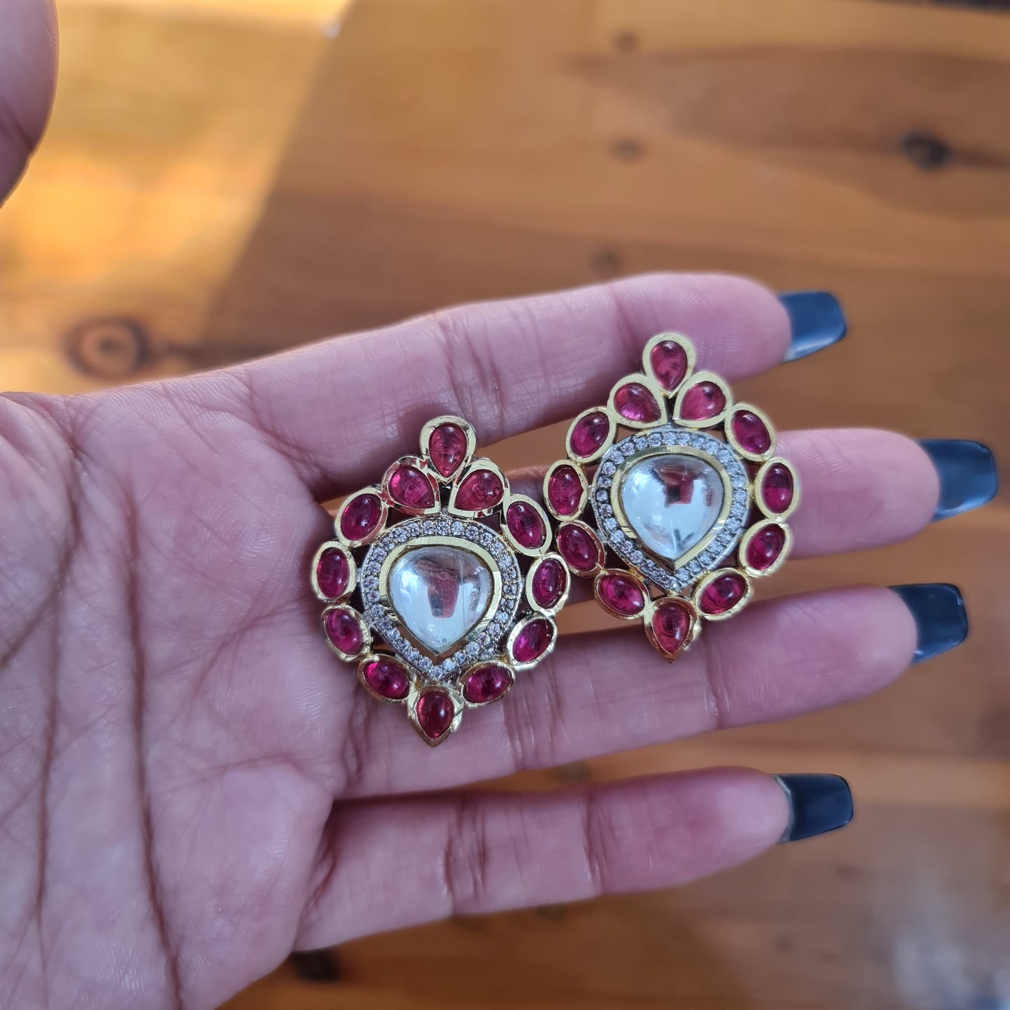 Diamond polki studs