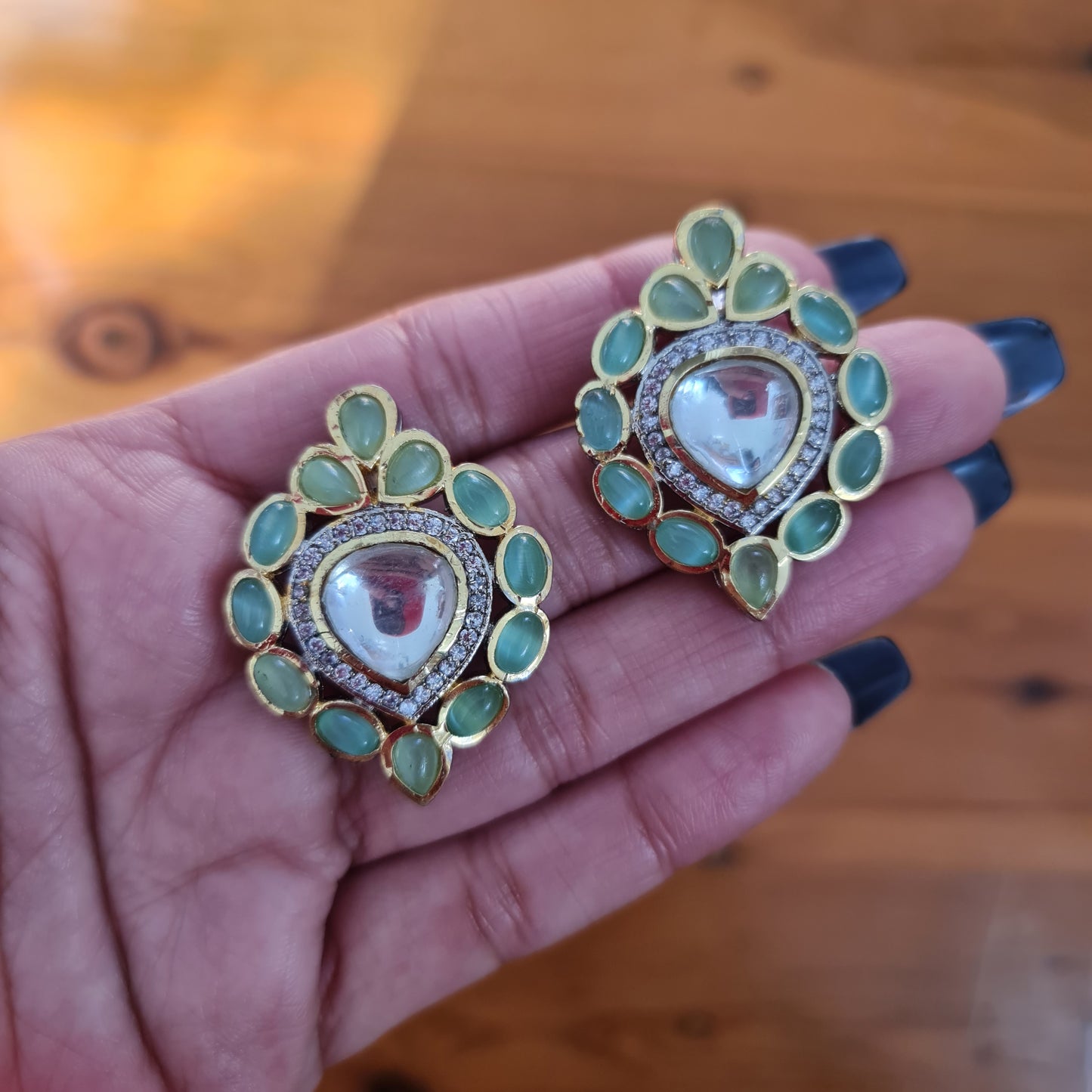 Diamond polki studs