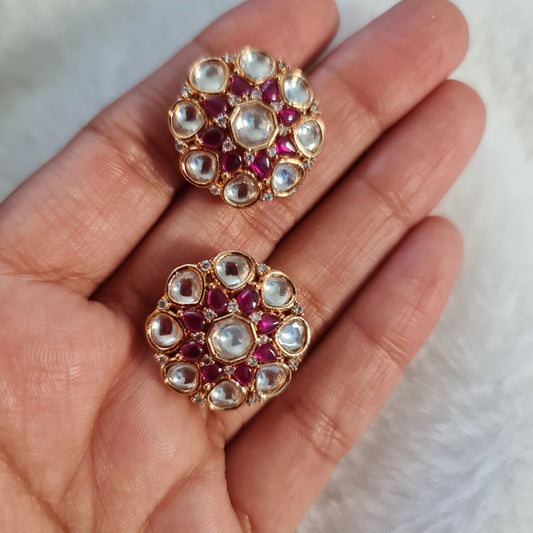 Diamond polki studs