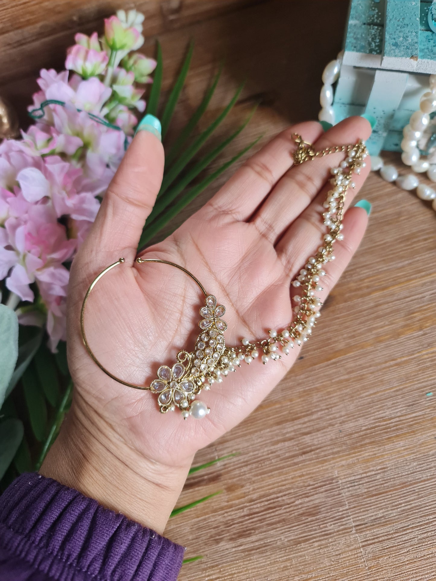 Polki nath nose pin