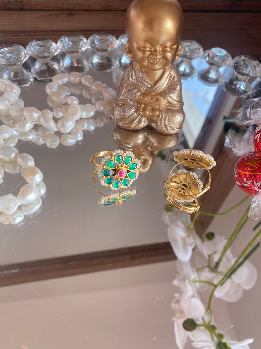 pachi kundan Ring Adjustable