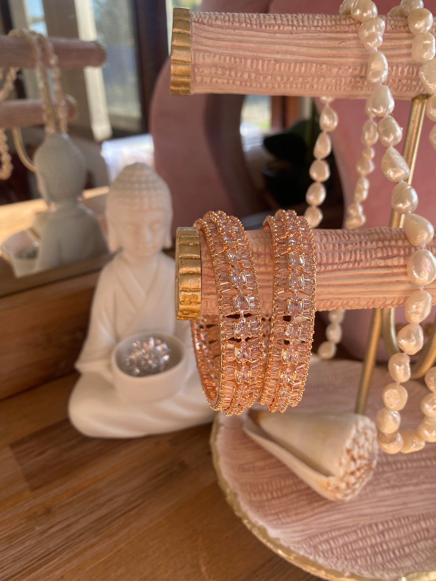 American Diamond rose gold kangan