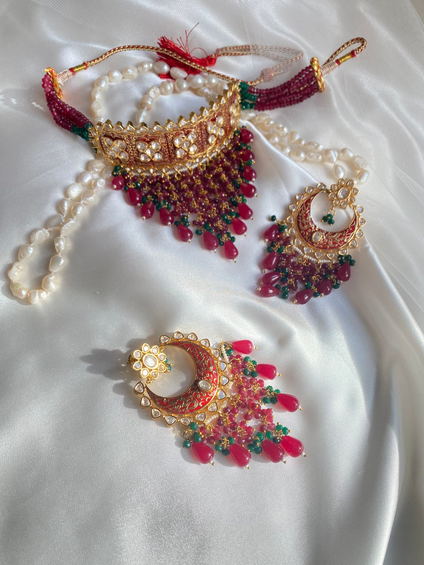 uncut kundan choker ruby