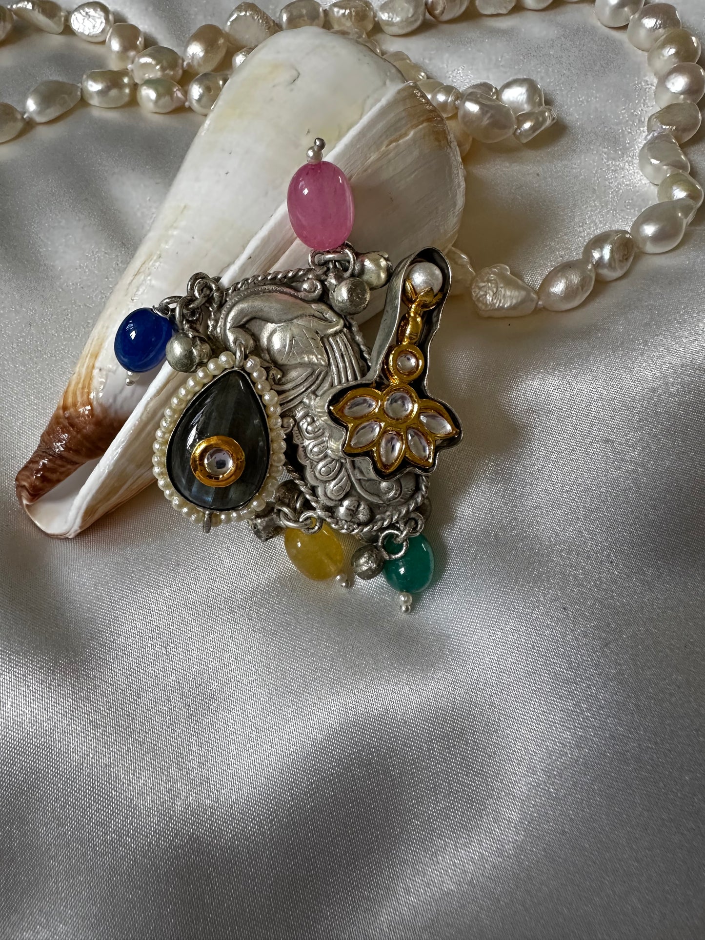 Banjara ring pachi and silver adjustable