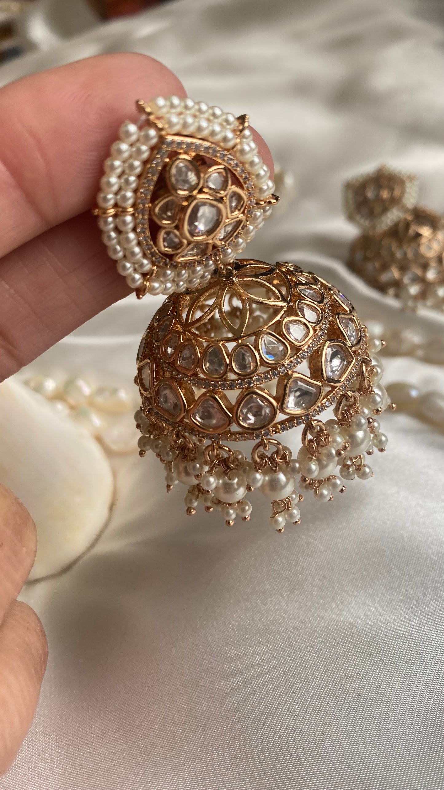 uncut polki jhumka