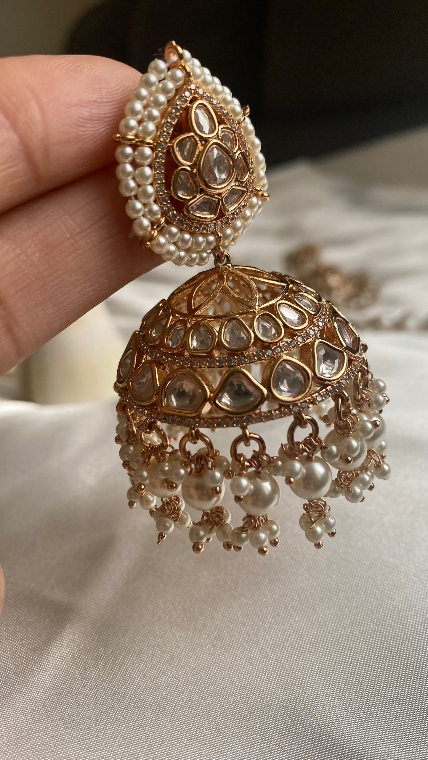 uncut polki jhumka