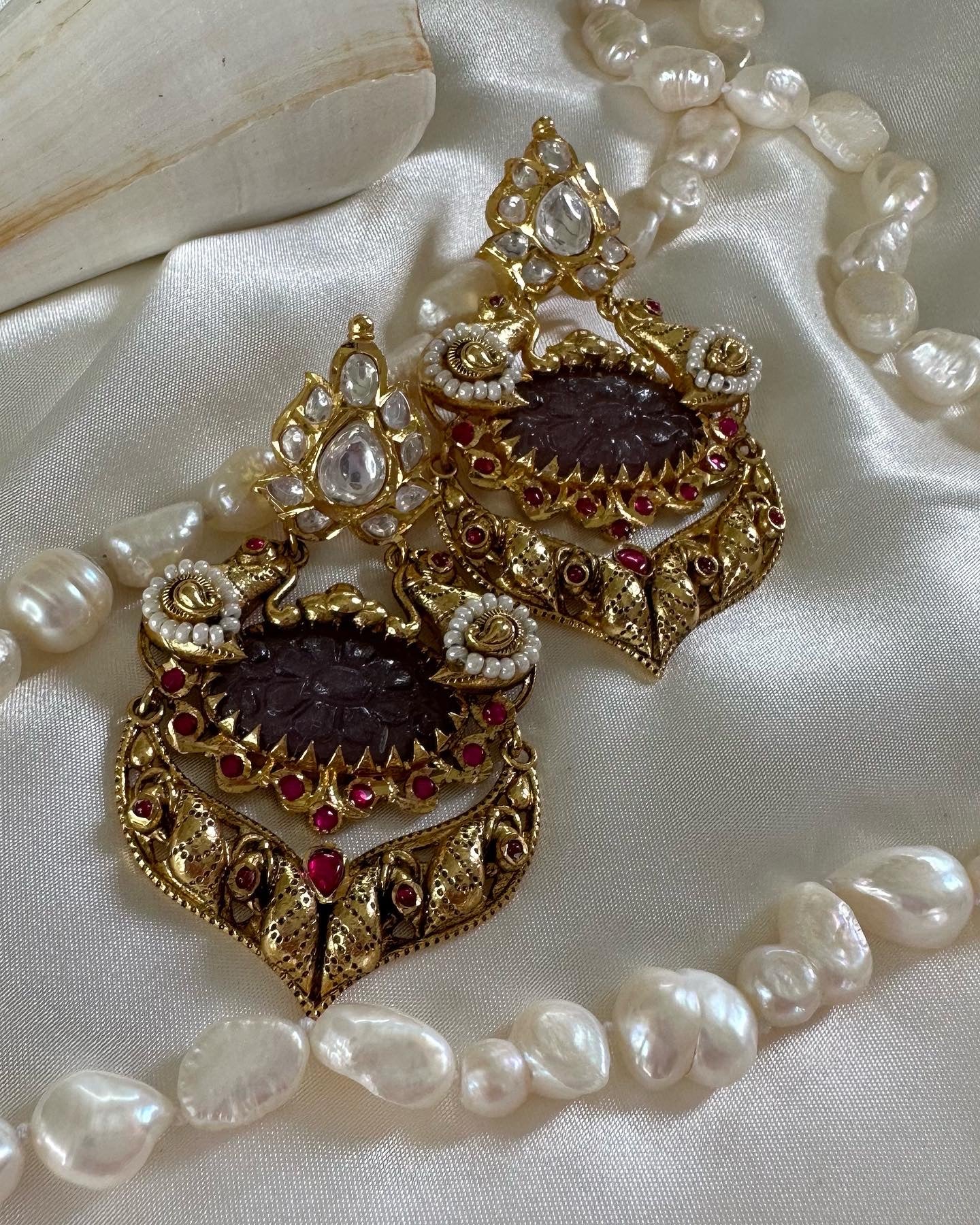 Antique Look Gold Plated Earrings