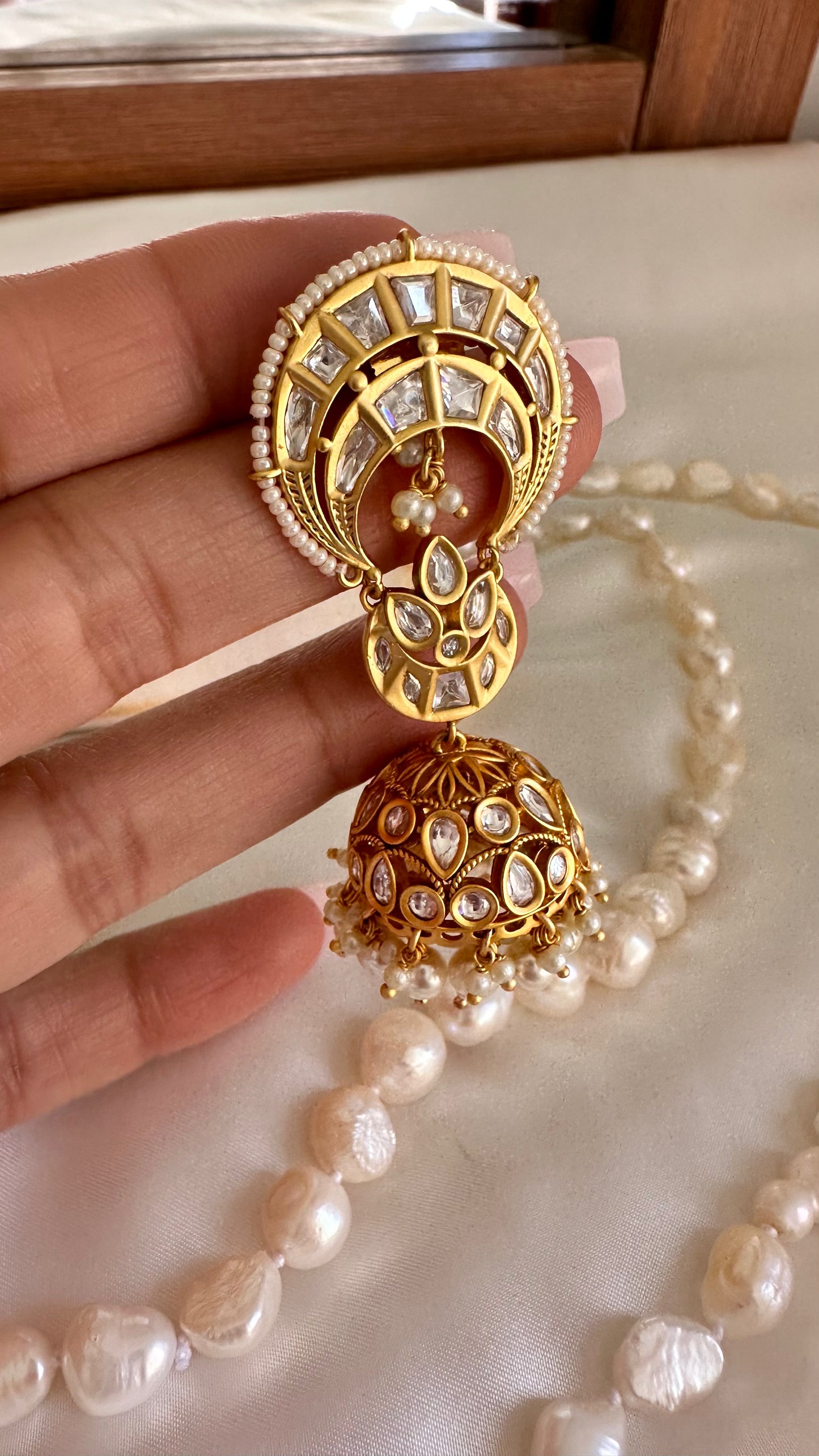 Uncut kundan jhumka