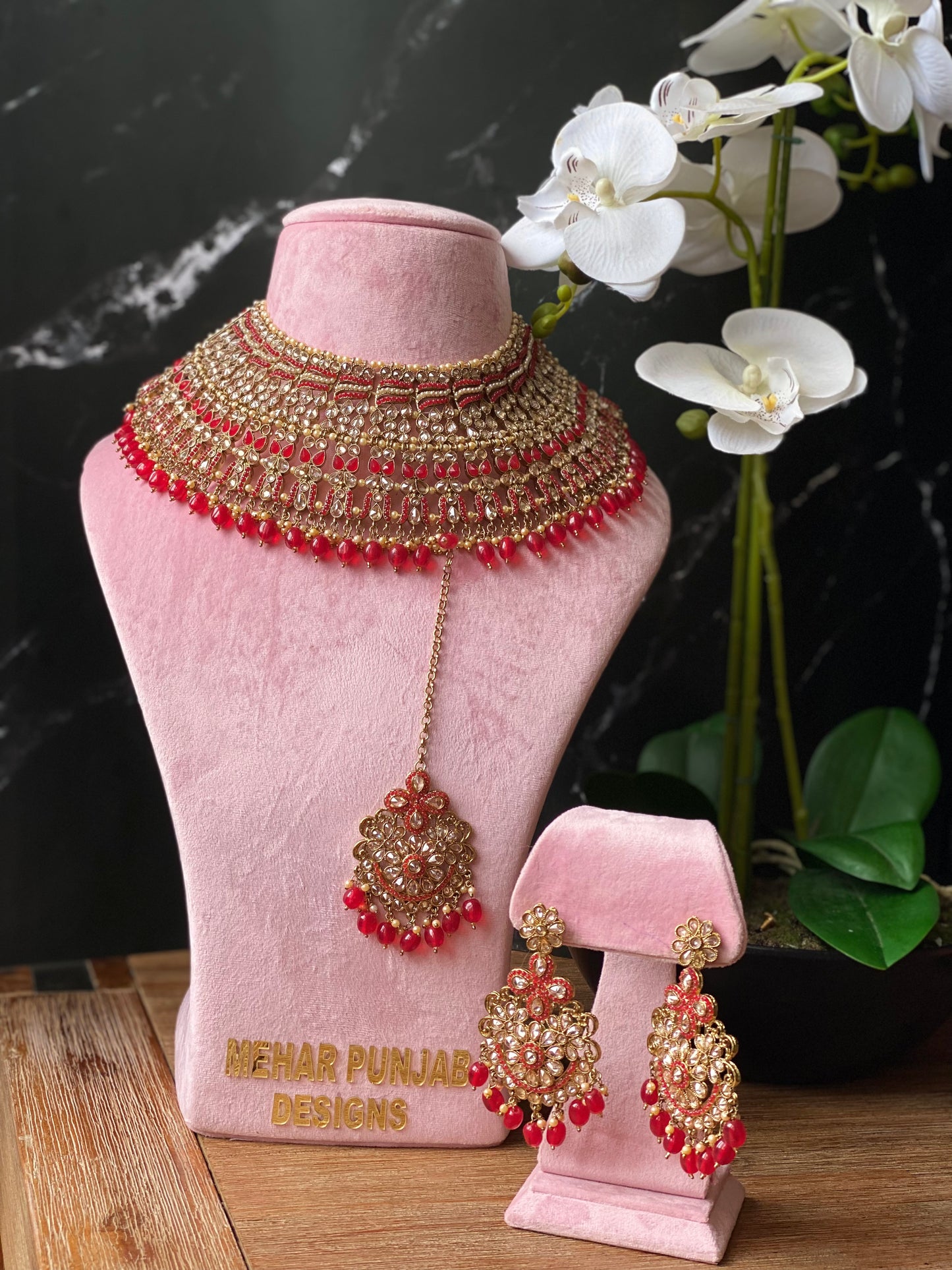 Red bridal choker