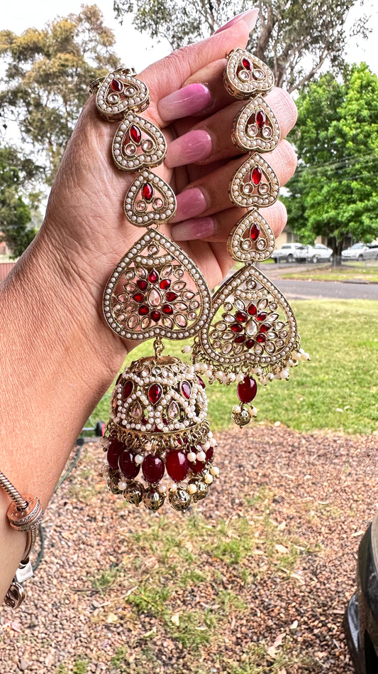 REHBAR oversized jhumka with sahare