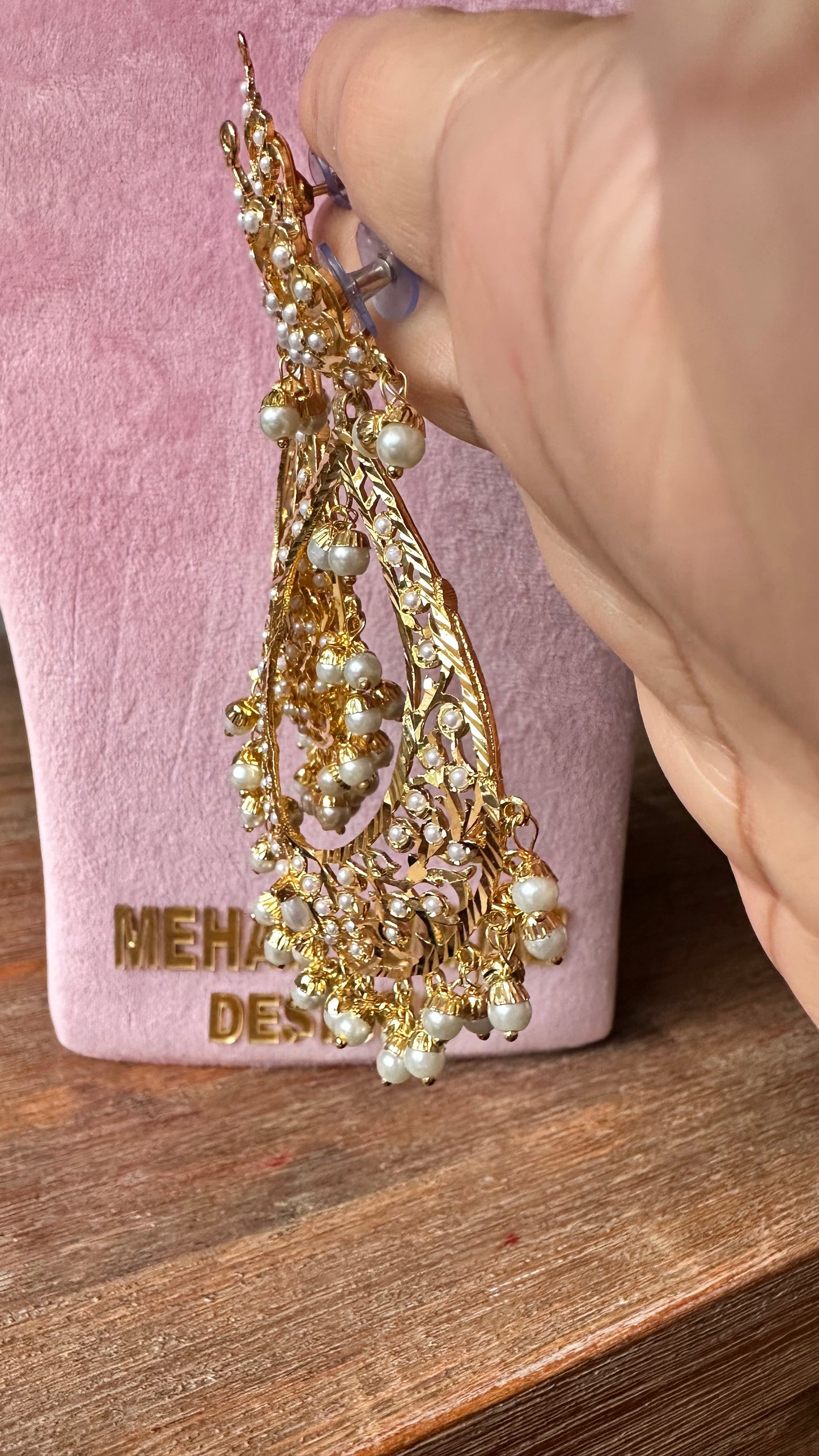 Real jadau earrings