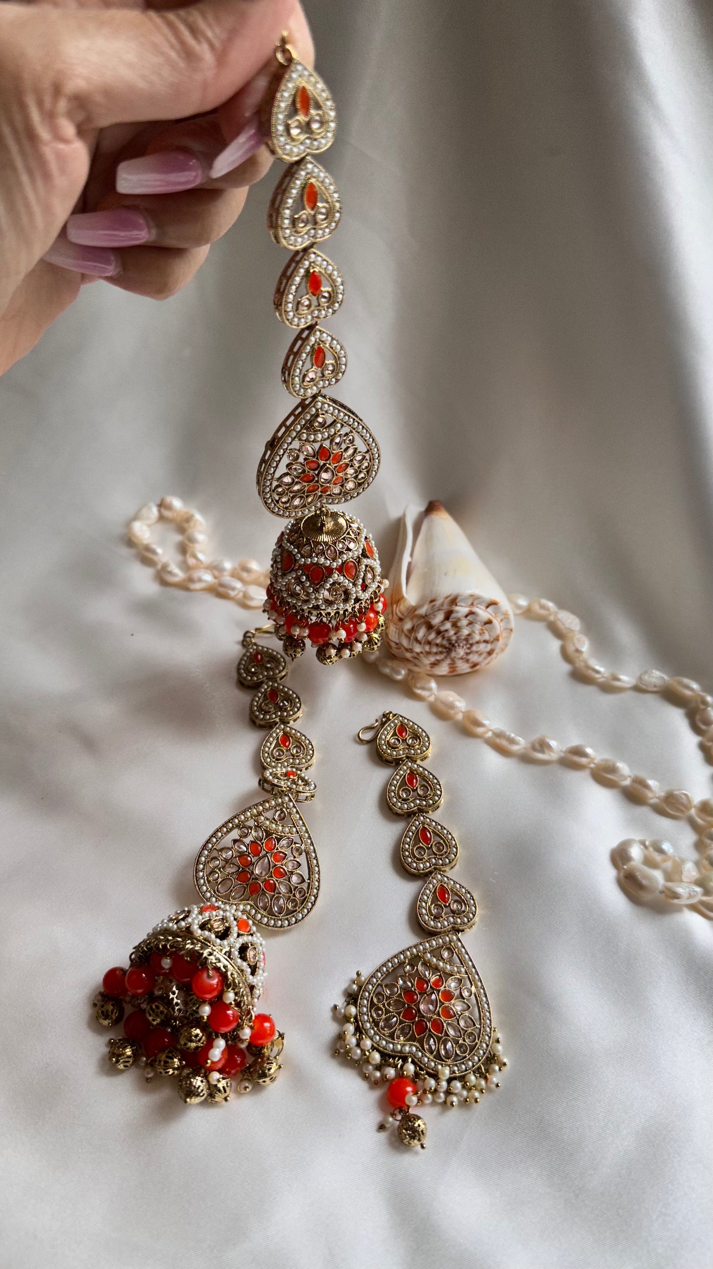 REHBAR oversized jhumka with sahare