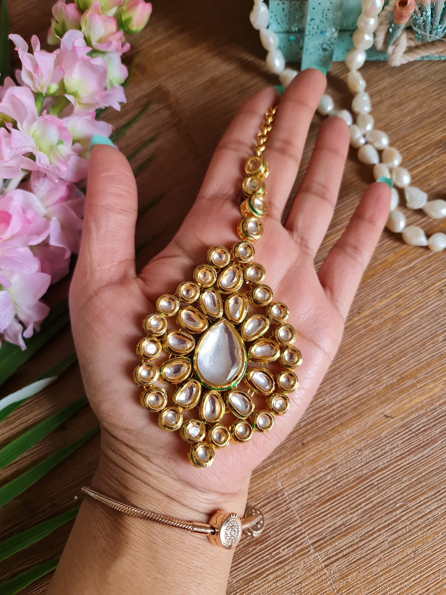 kundan tikka head band bridal accessory