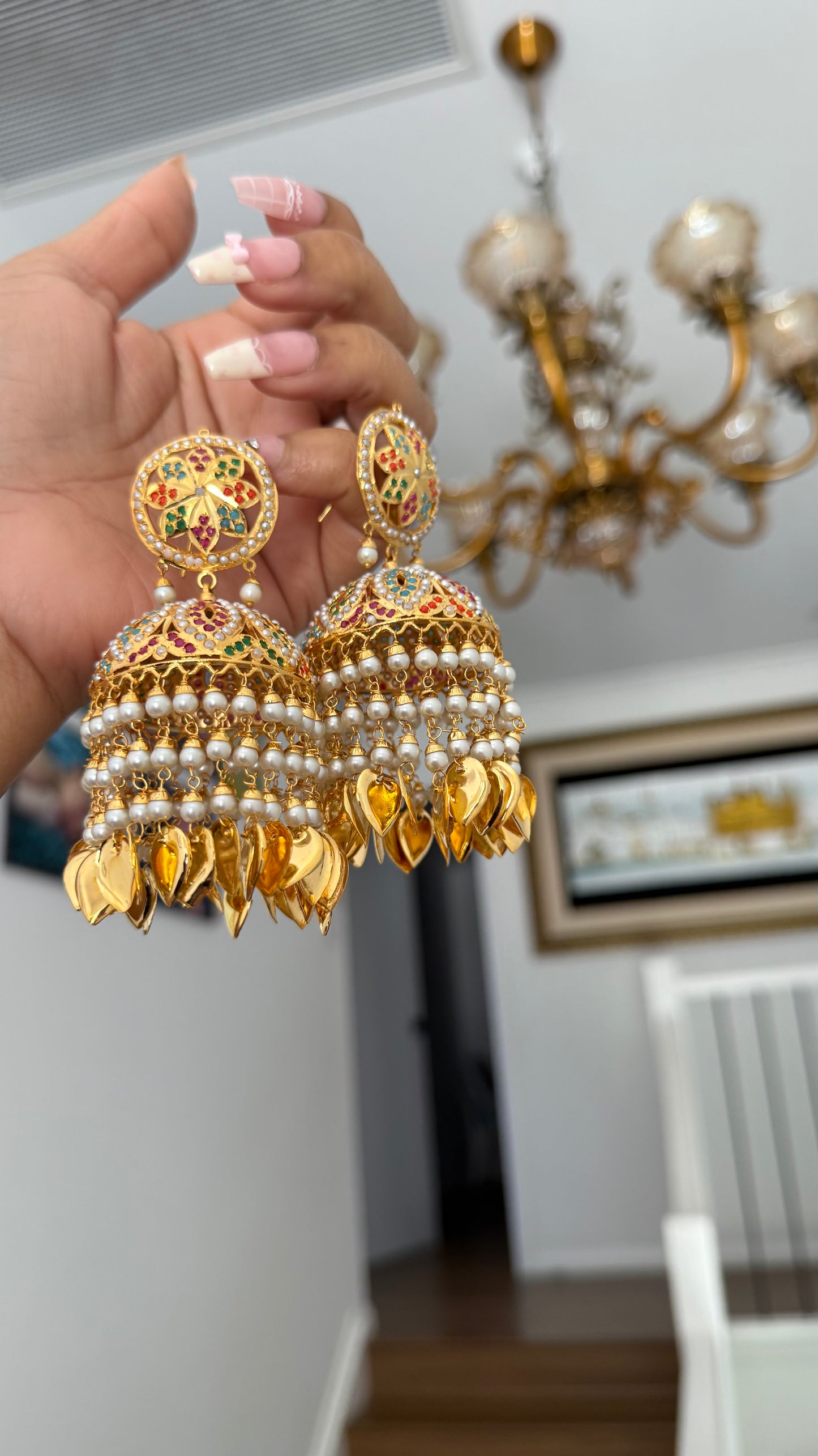 Real Jadau Gold Plated Jhumka