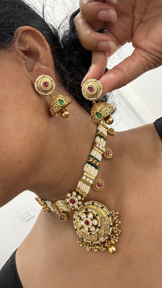 Heritage Jewelry  Gold Plated Indian choker Sandookh collection