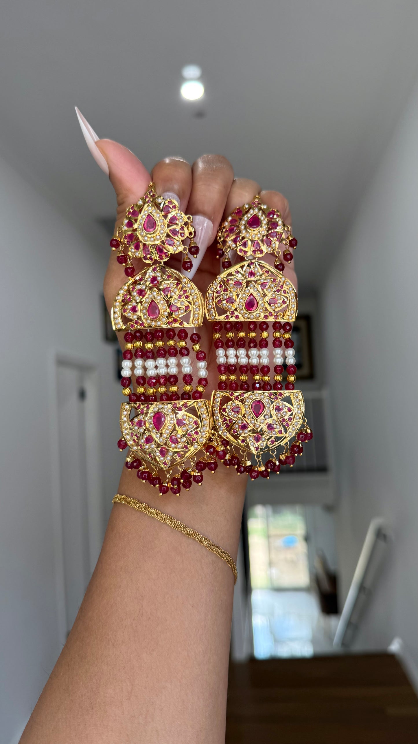 Real Jadau Gold Plated Earrings –  Real Gold Look