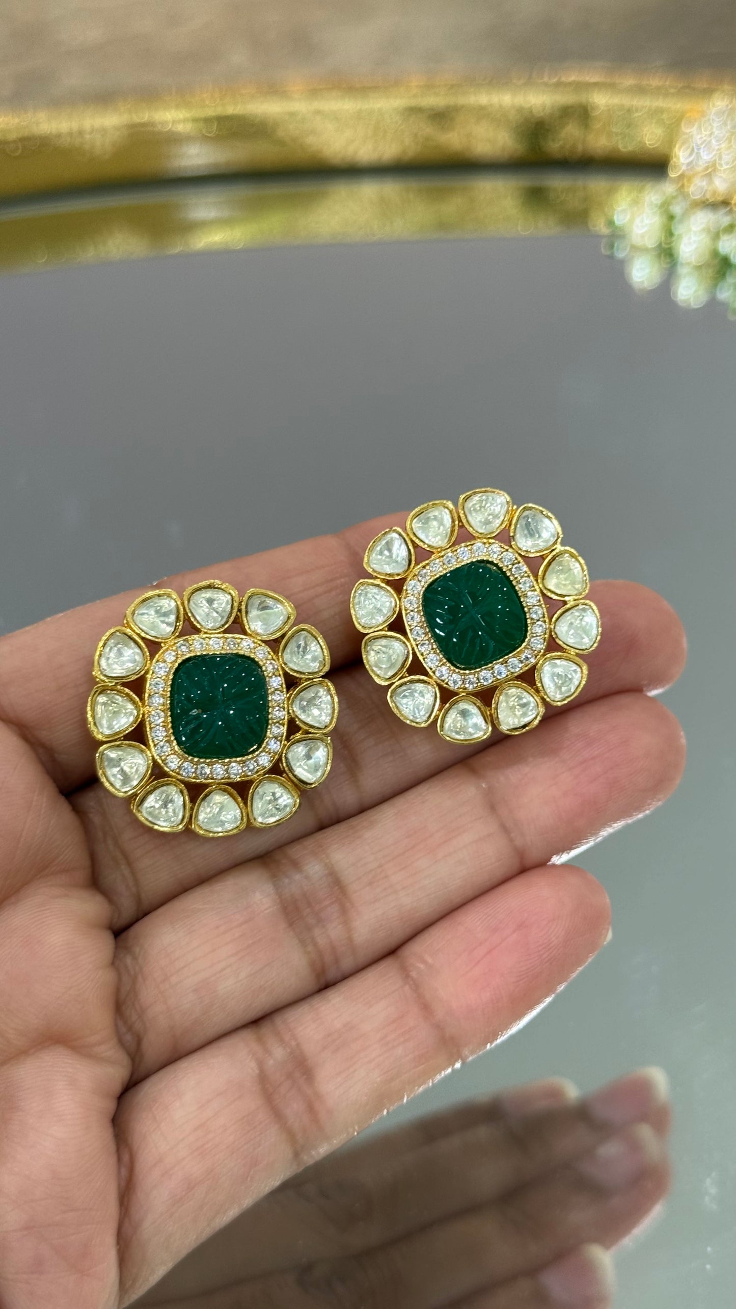 Gold plated stud earrings