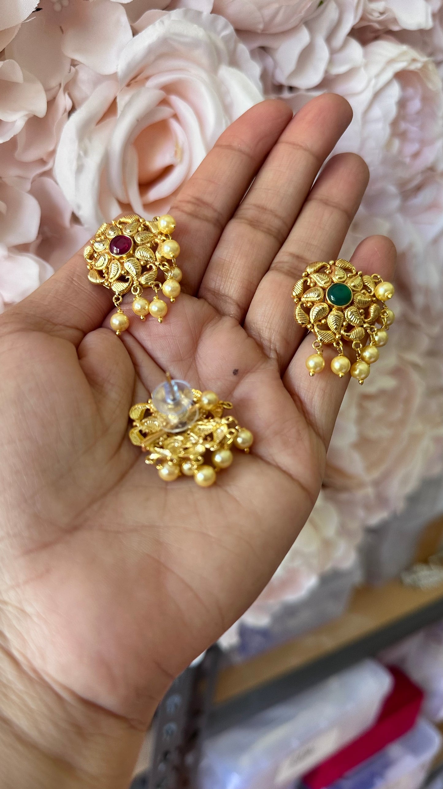 Gold plated studs sandookh collection