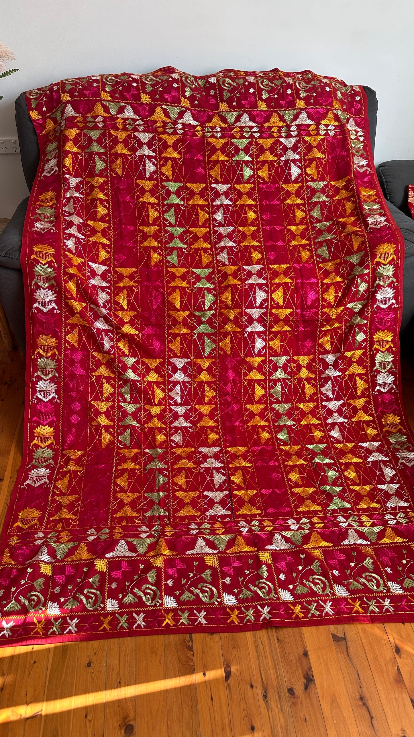 Hand work khaddar baagh phulkari shawl dupatta