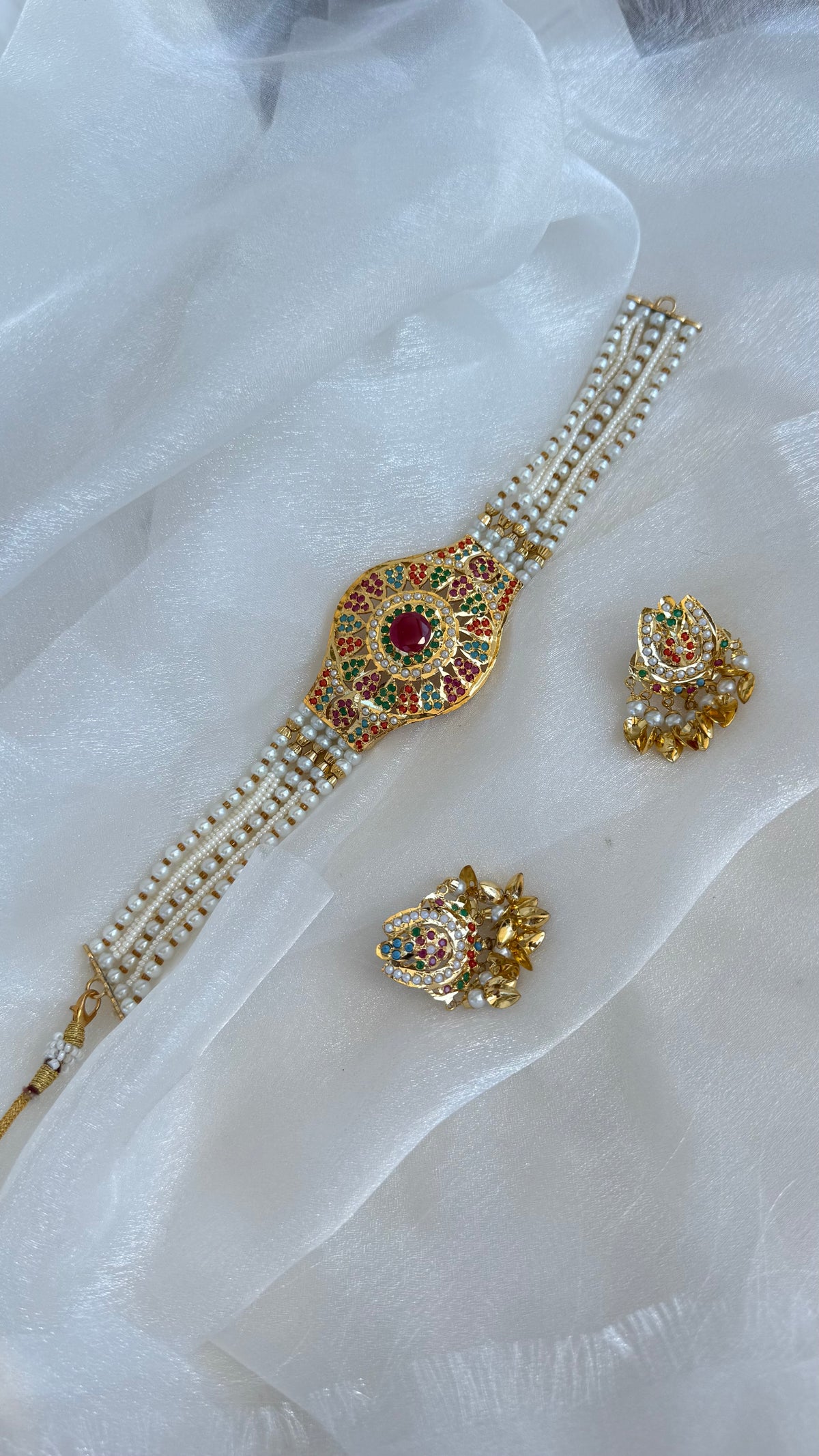 Real jadau gold plated necklace