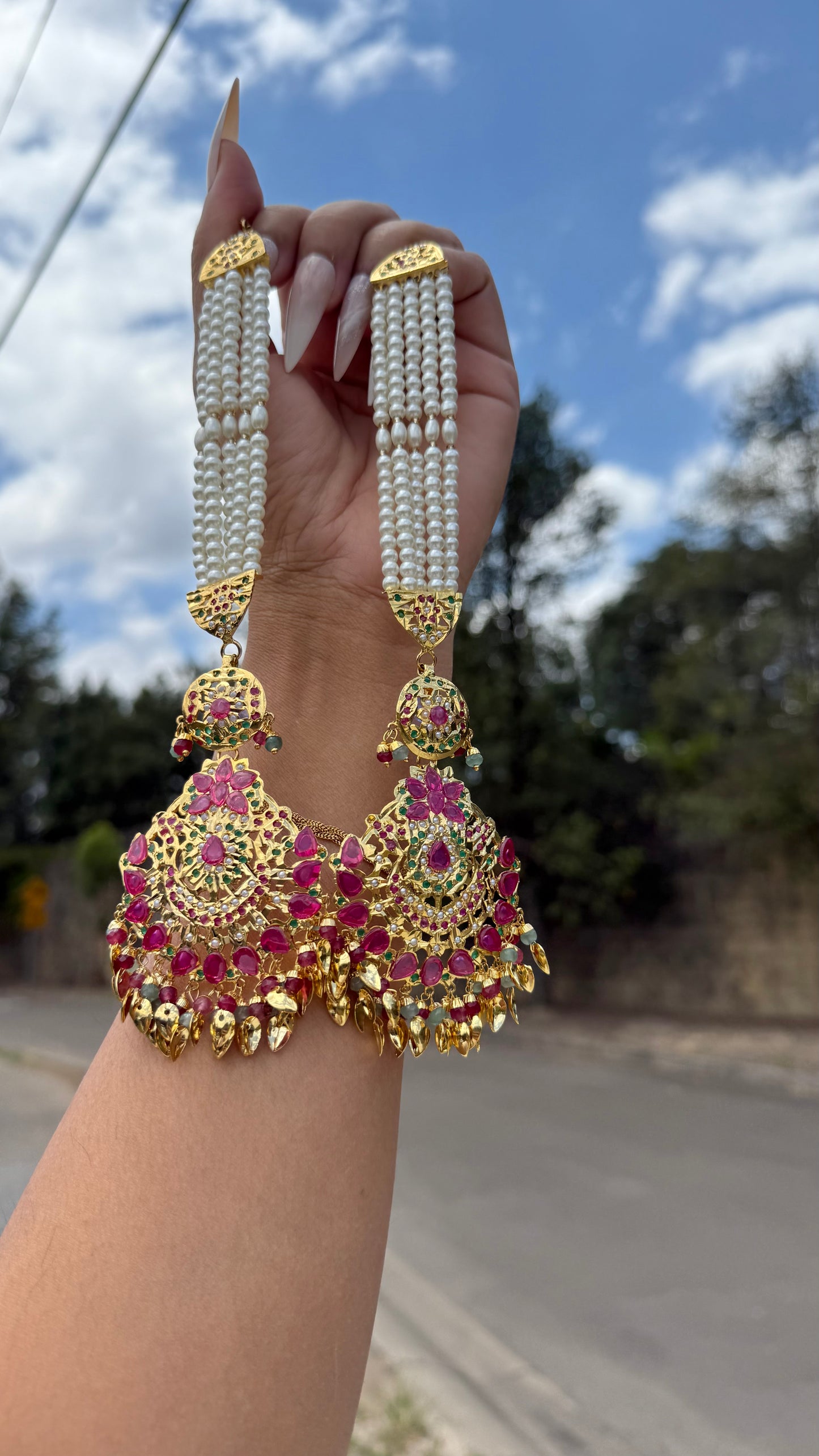 Real Jadau Gold Plated Earrings –  Real Gold Look