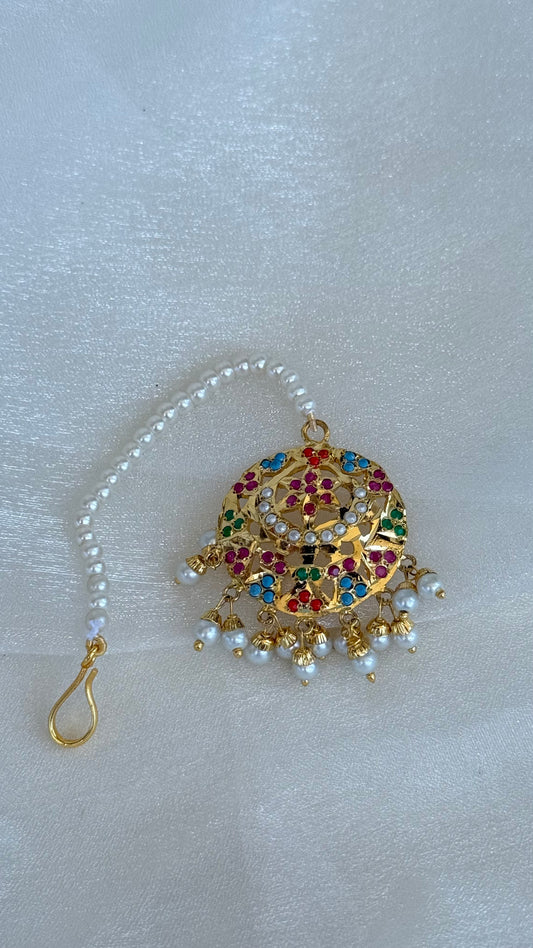 Real jadau tikka gold plated