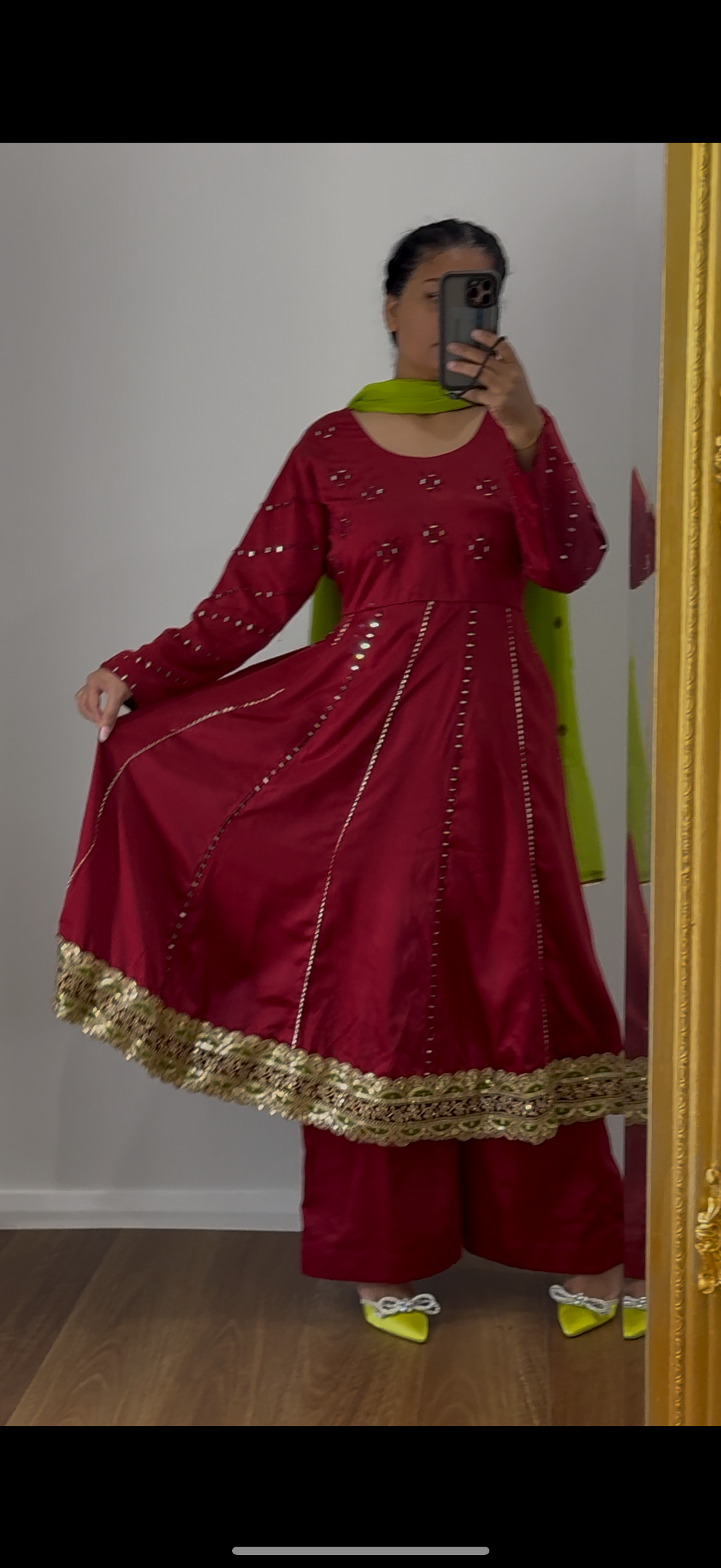 Anarkali with palazo and dupatta