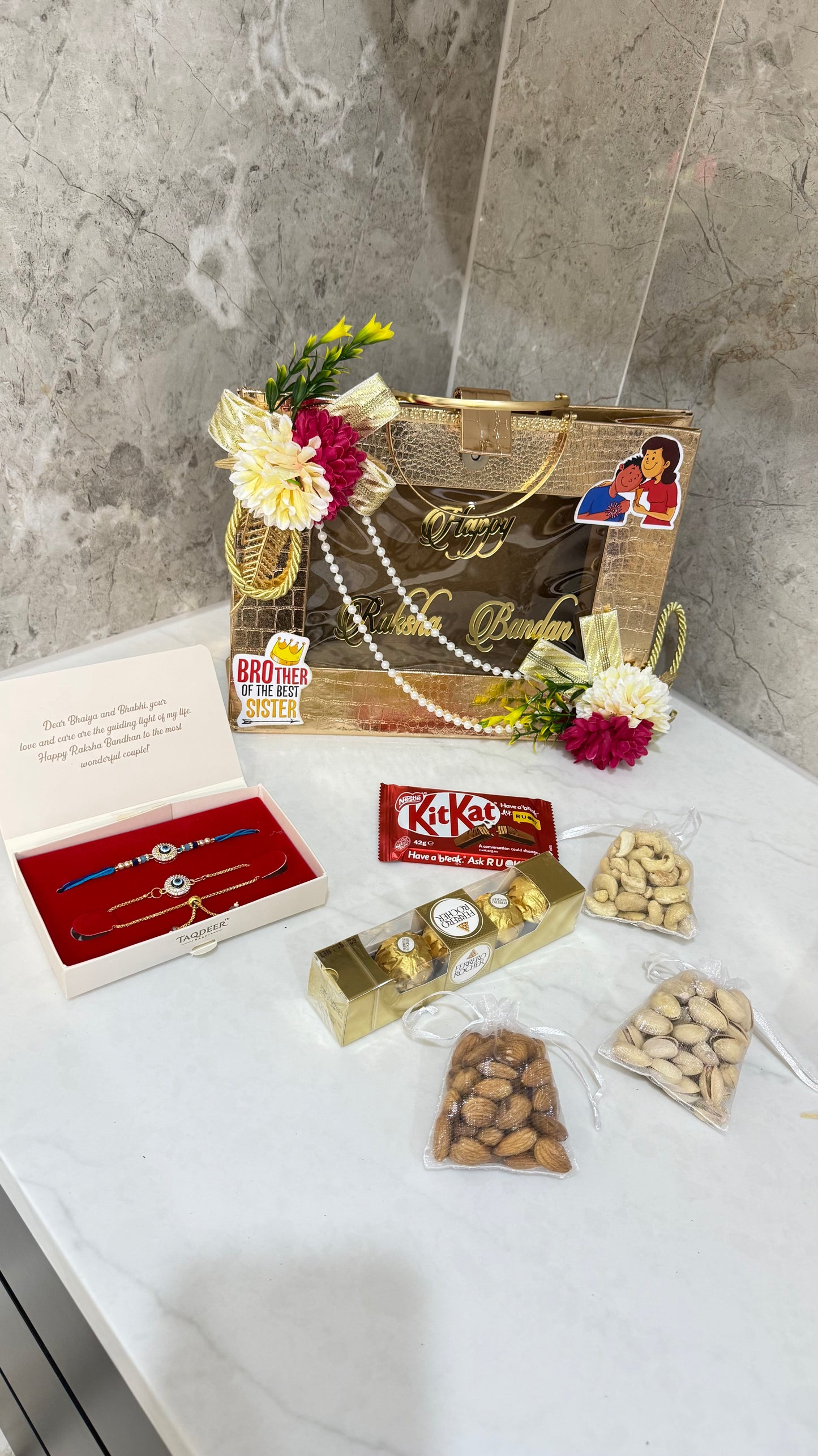 Premium Rakhi Gift Hamper Bhai bhabi combo
