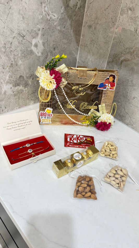 Premium Rakhi Gift Hamper Bhai bhabi combo