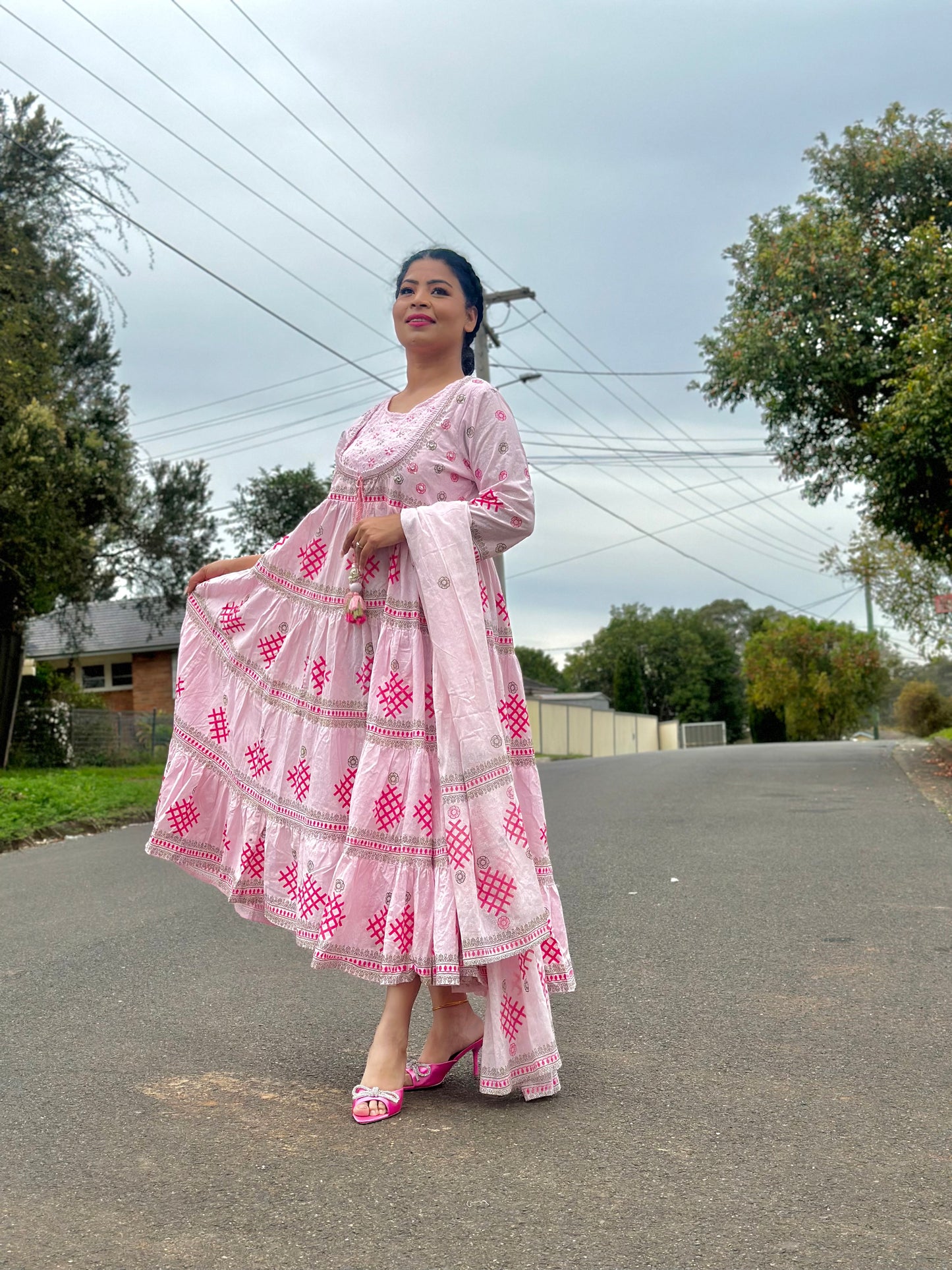 Cotton anarkali style outfit