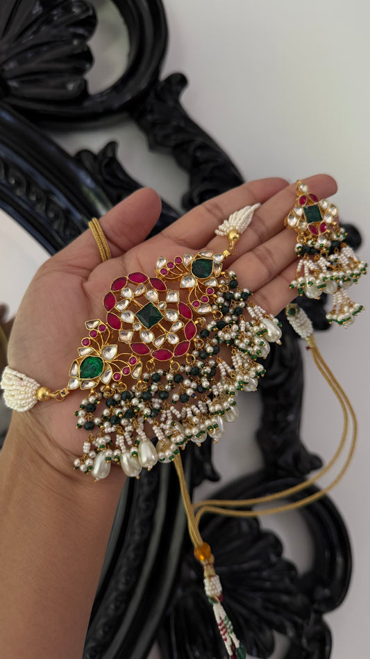 Pachi Kundan choker necklace with matching earrings