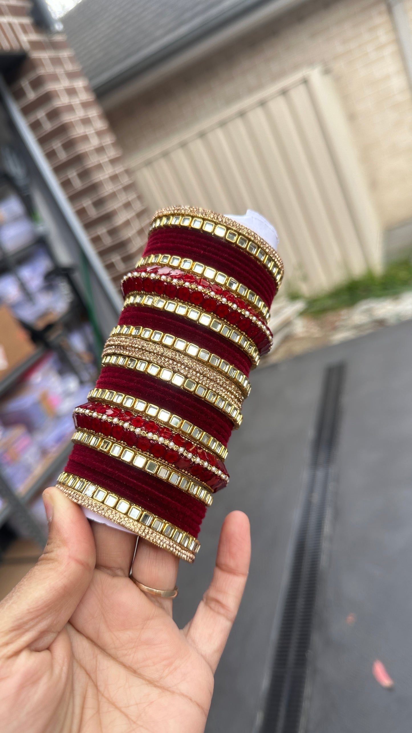 Maroon metal Bangles