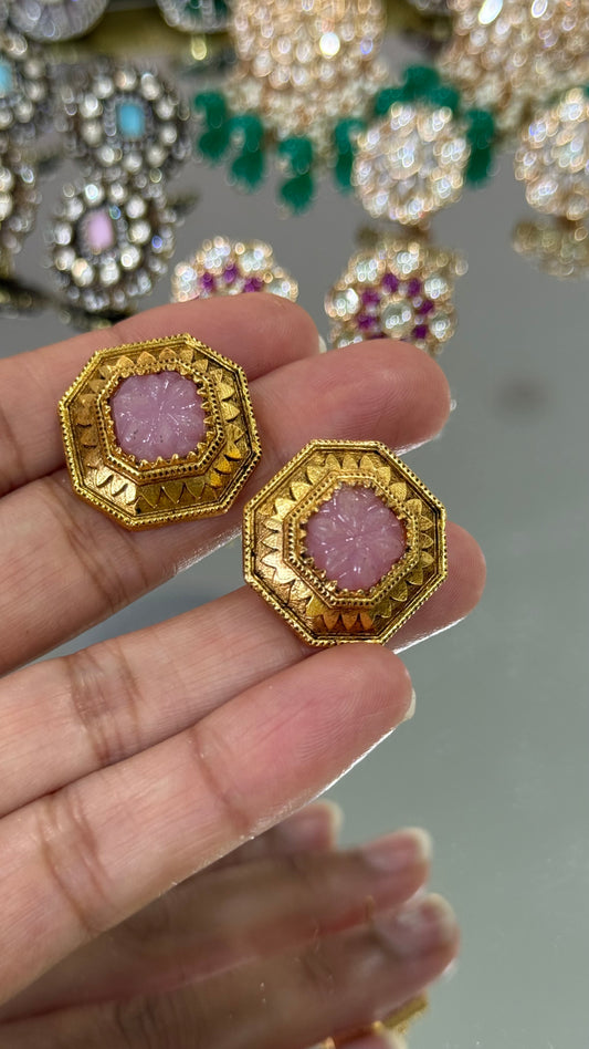 Gold plated stud earrings