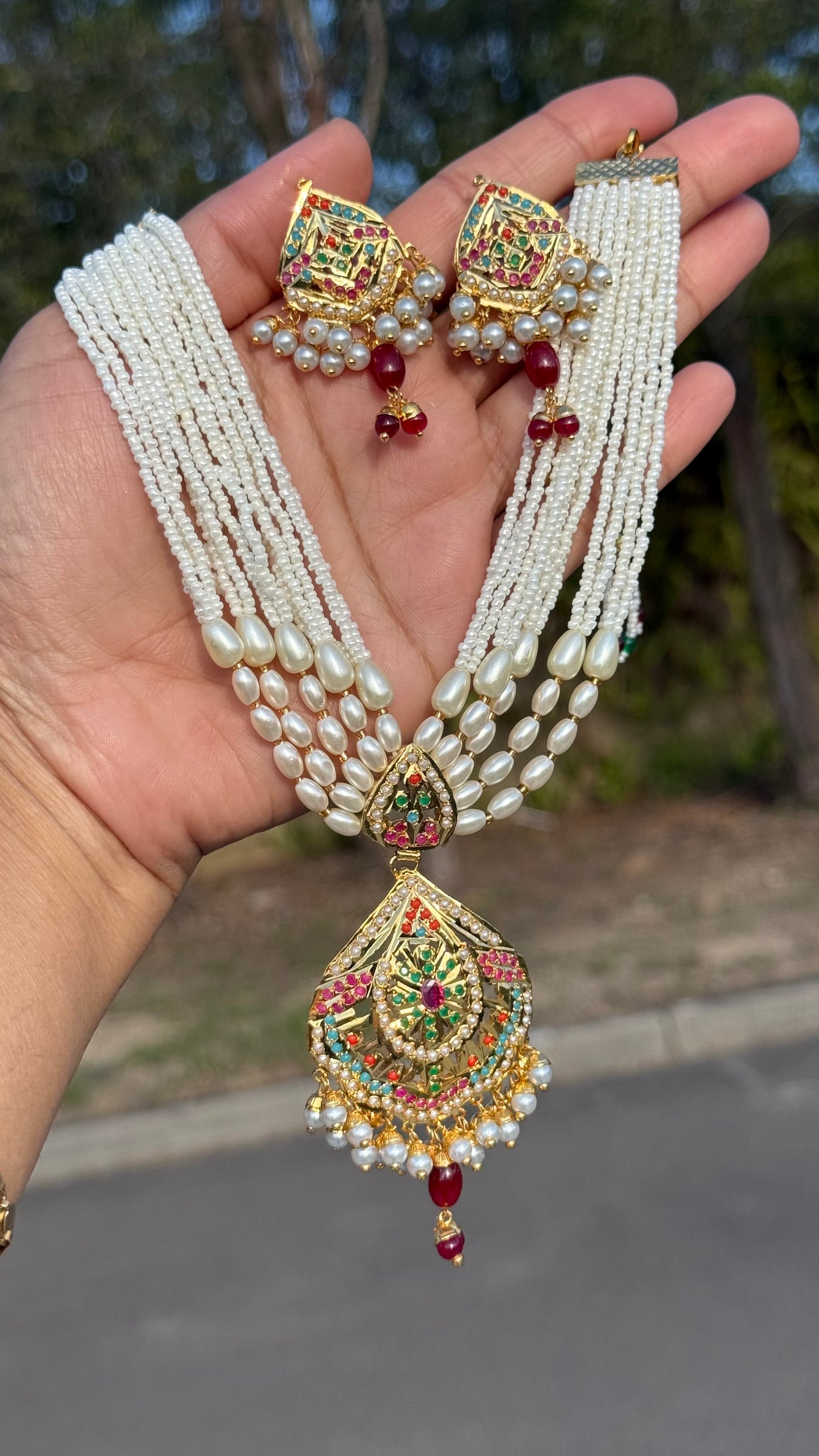 Real jadau gold plated necklace