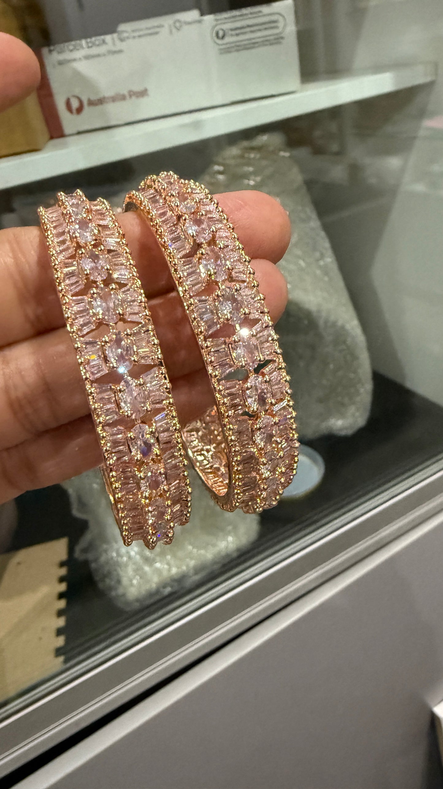 American Diamond rose gold kangan