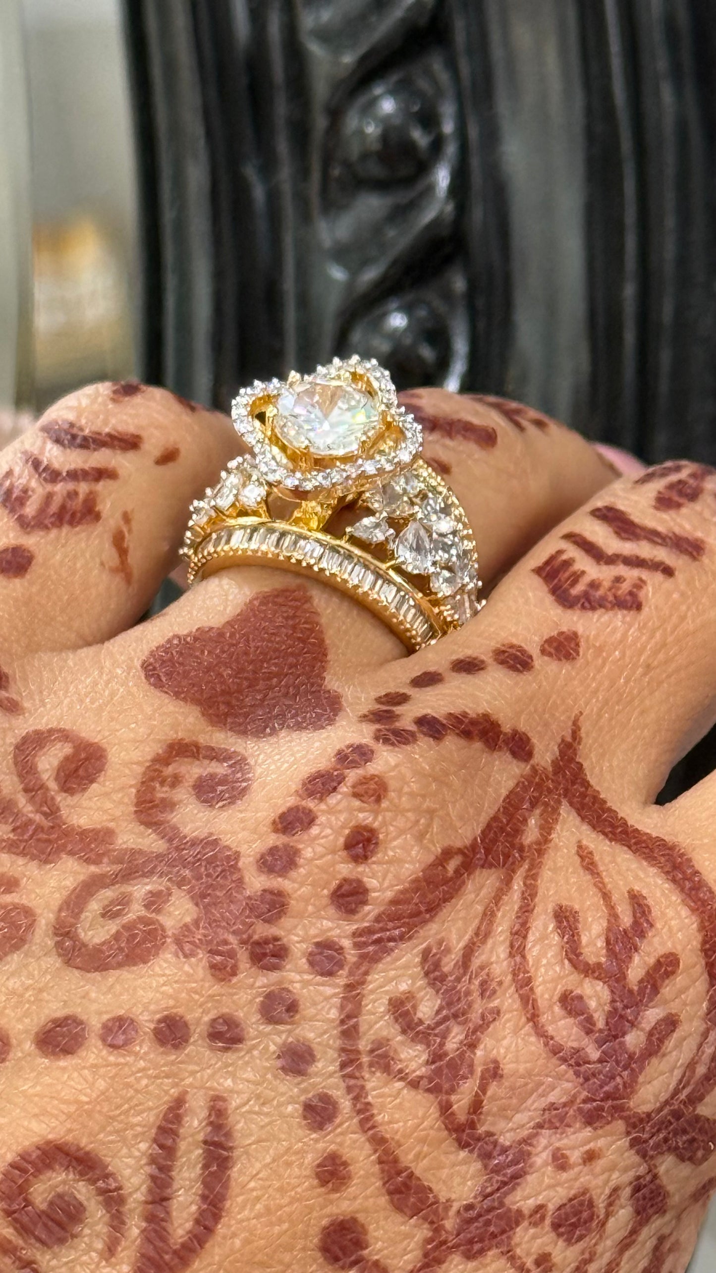 American Diamond Adjustable Ring – Real Gold & Diamond Look Design no 47