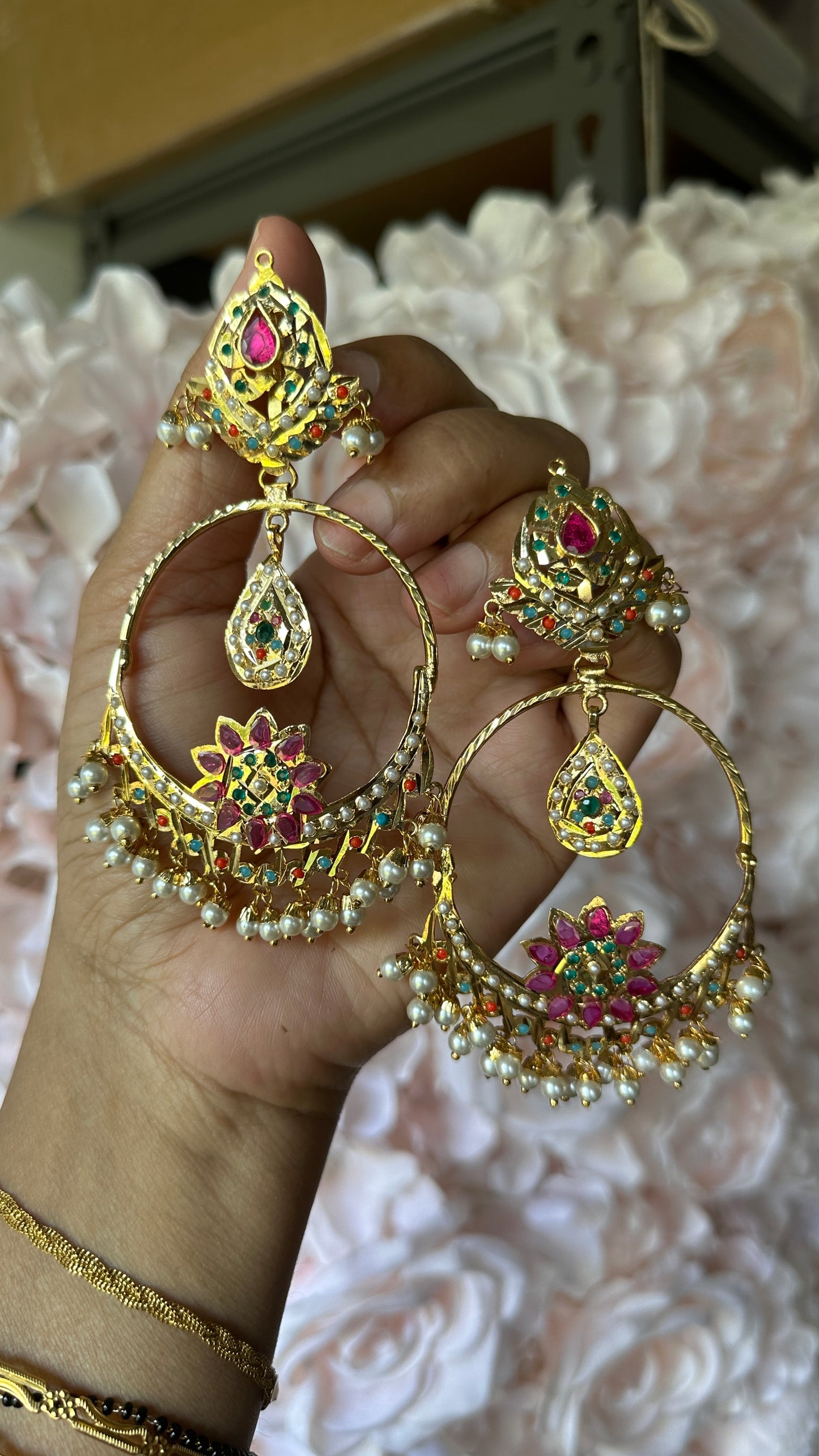 Real jadau earrings