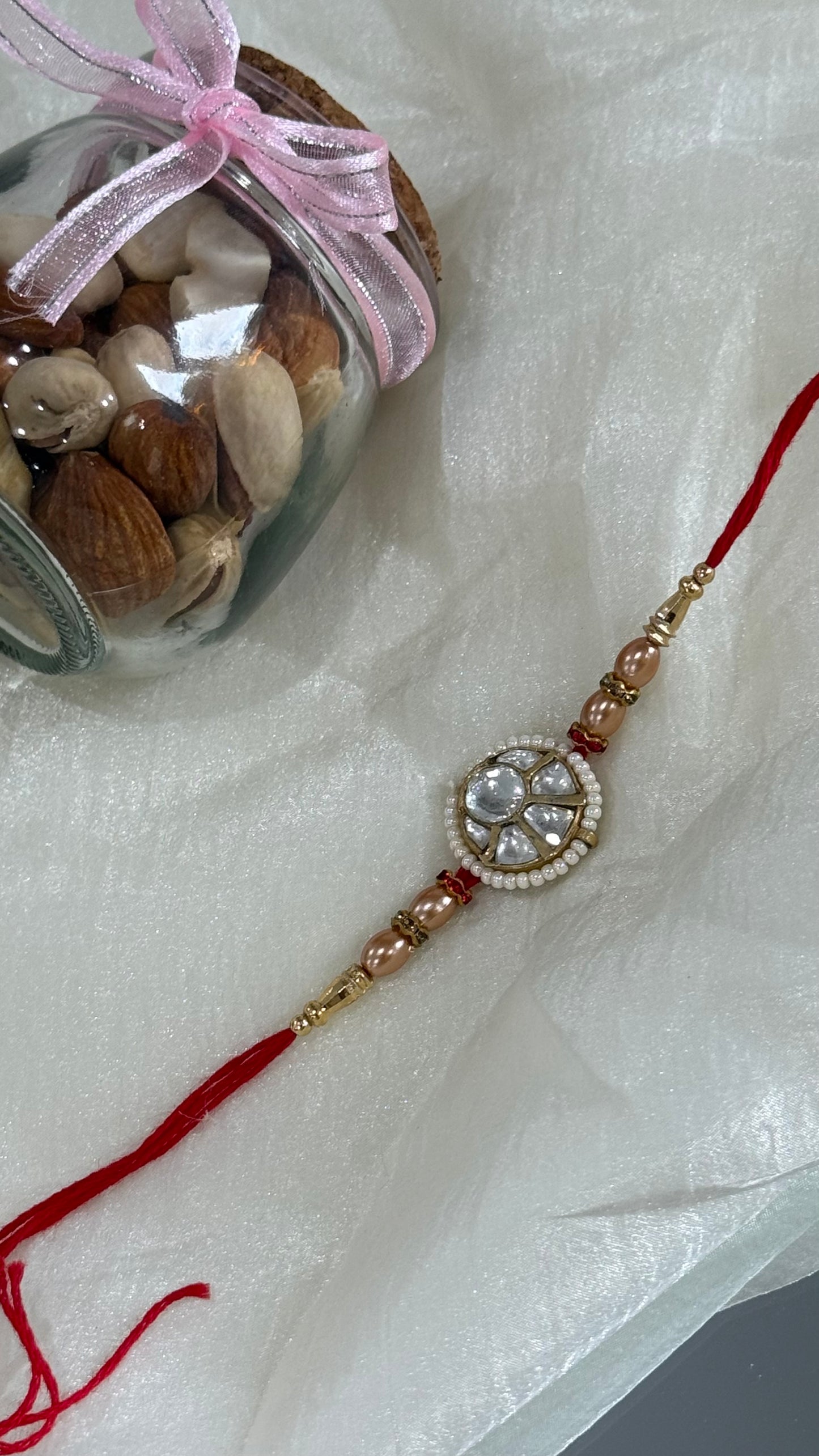 Premium Pachi Kundan  Rakhi for Brother Hand Made